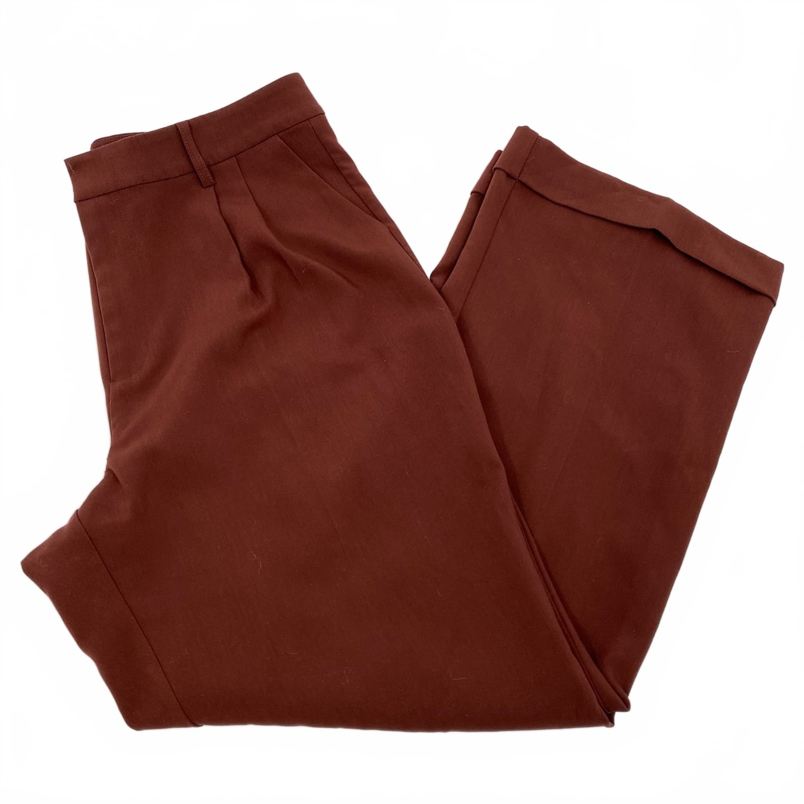 PAIGE Maroon Pleated Trousers