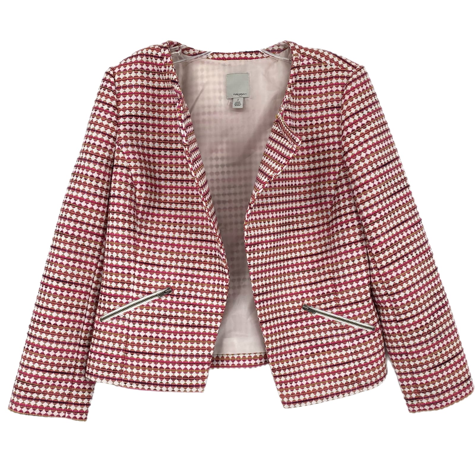Halogen Pink & White Printed Blazer