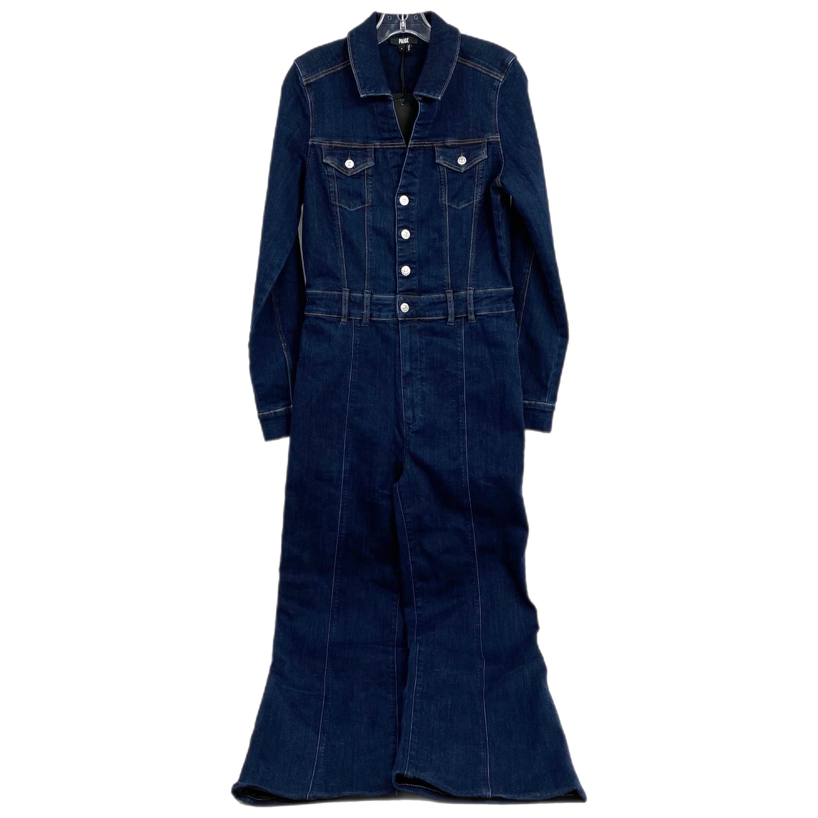Pistola Blue Dark Wash Long Sleeve Denim Jumpsuit