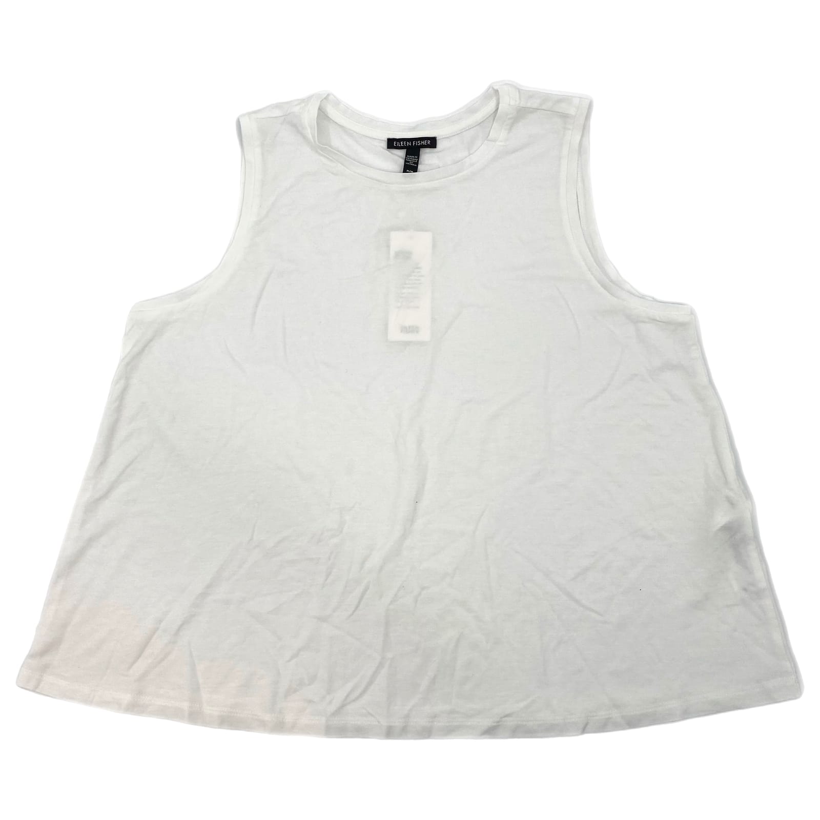 Eileen Fisher White Lyocell Sleeveless Tank Top