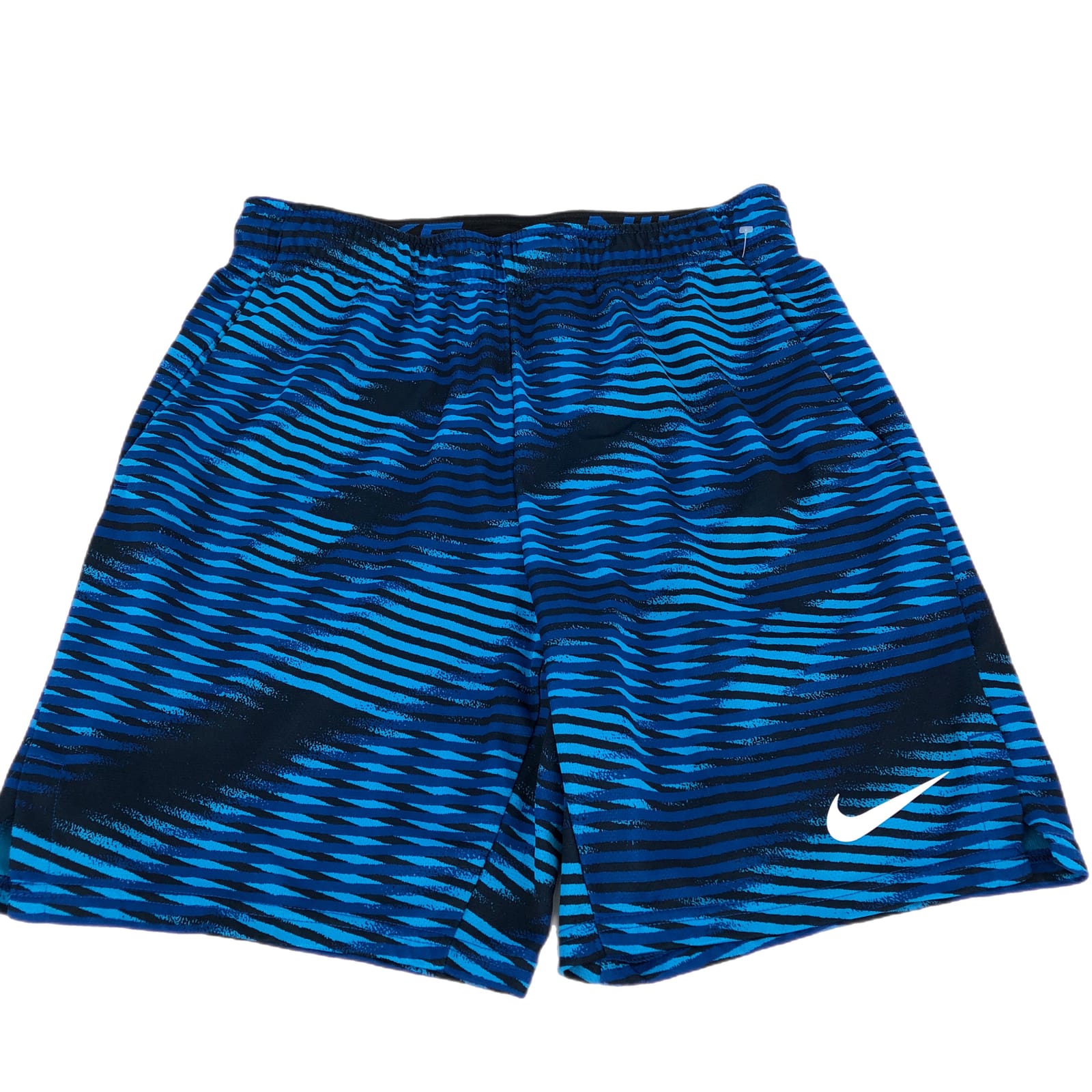 Nike Black/Blue Printed High-Rise Athletic Shorts