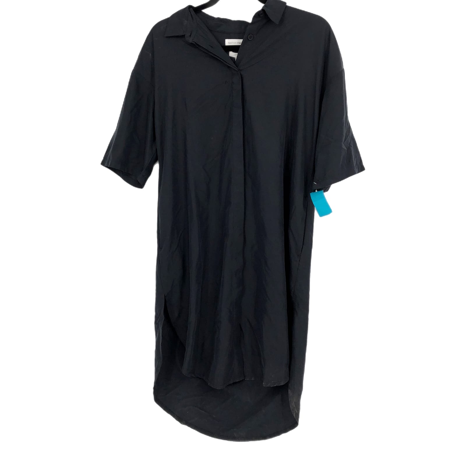 NATIVE YOUTH Black Shirt Dress High Low