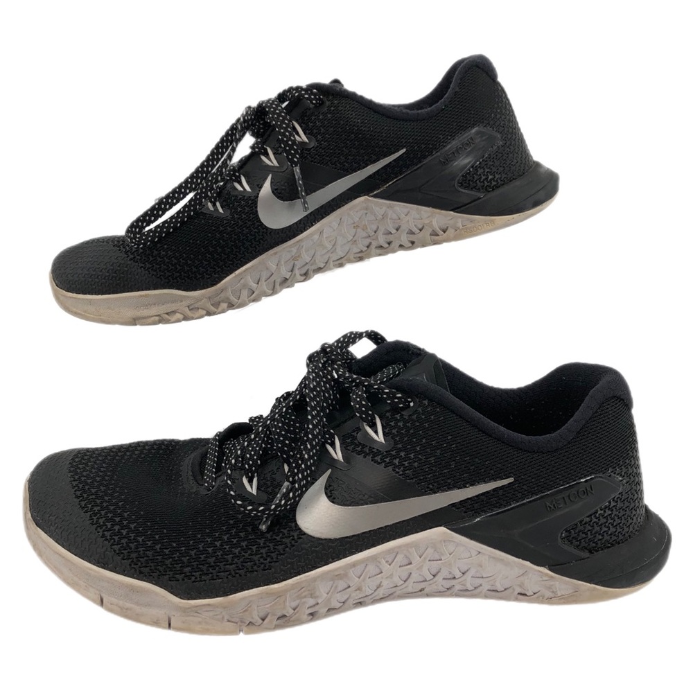 Nike White and Black Breathable Metcon 4 Sneakers