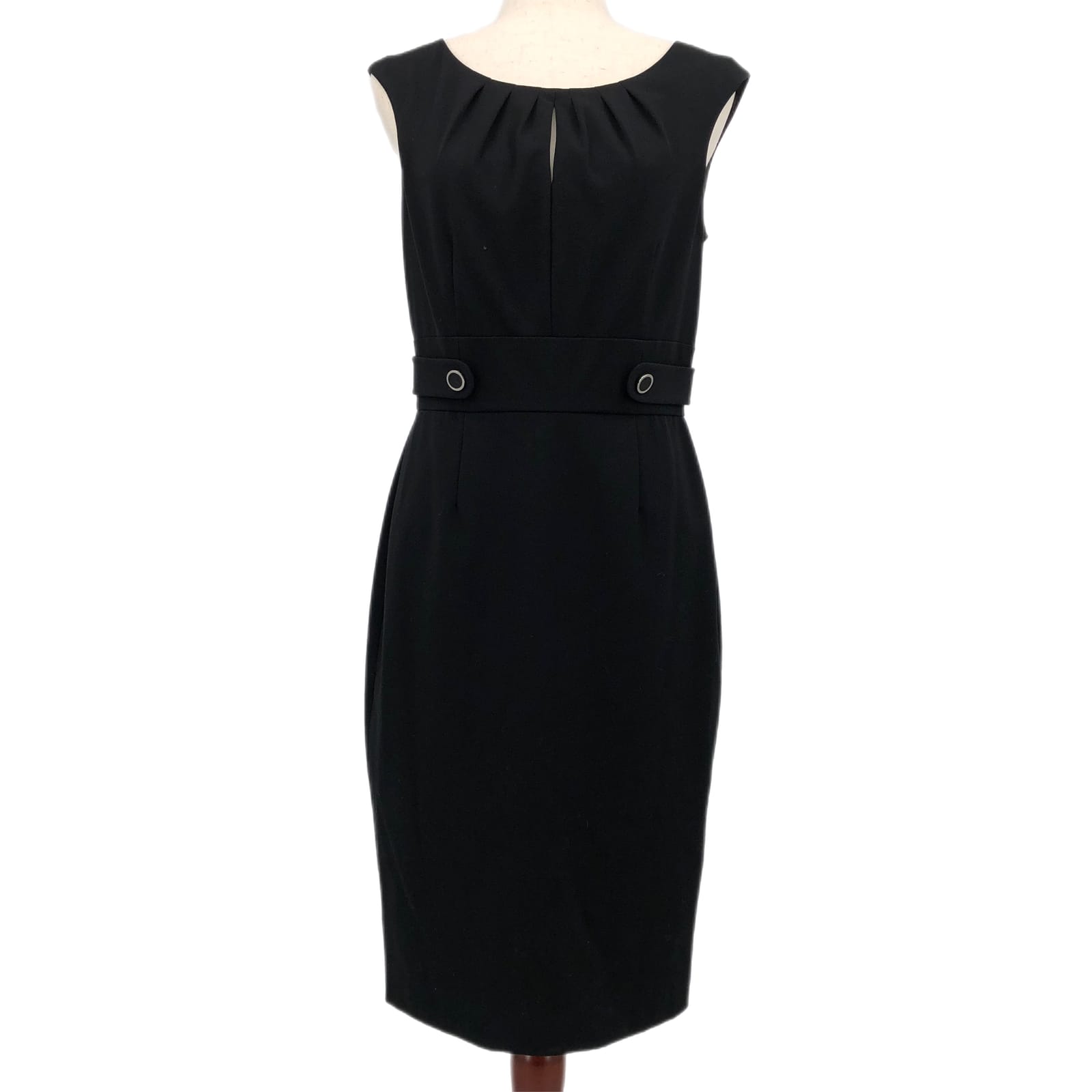 White House Black Market Black Pleated Midi Dress