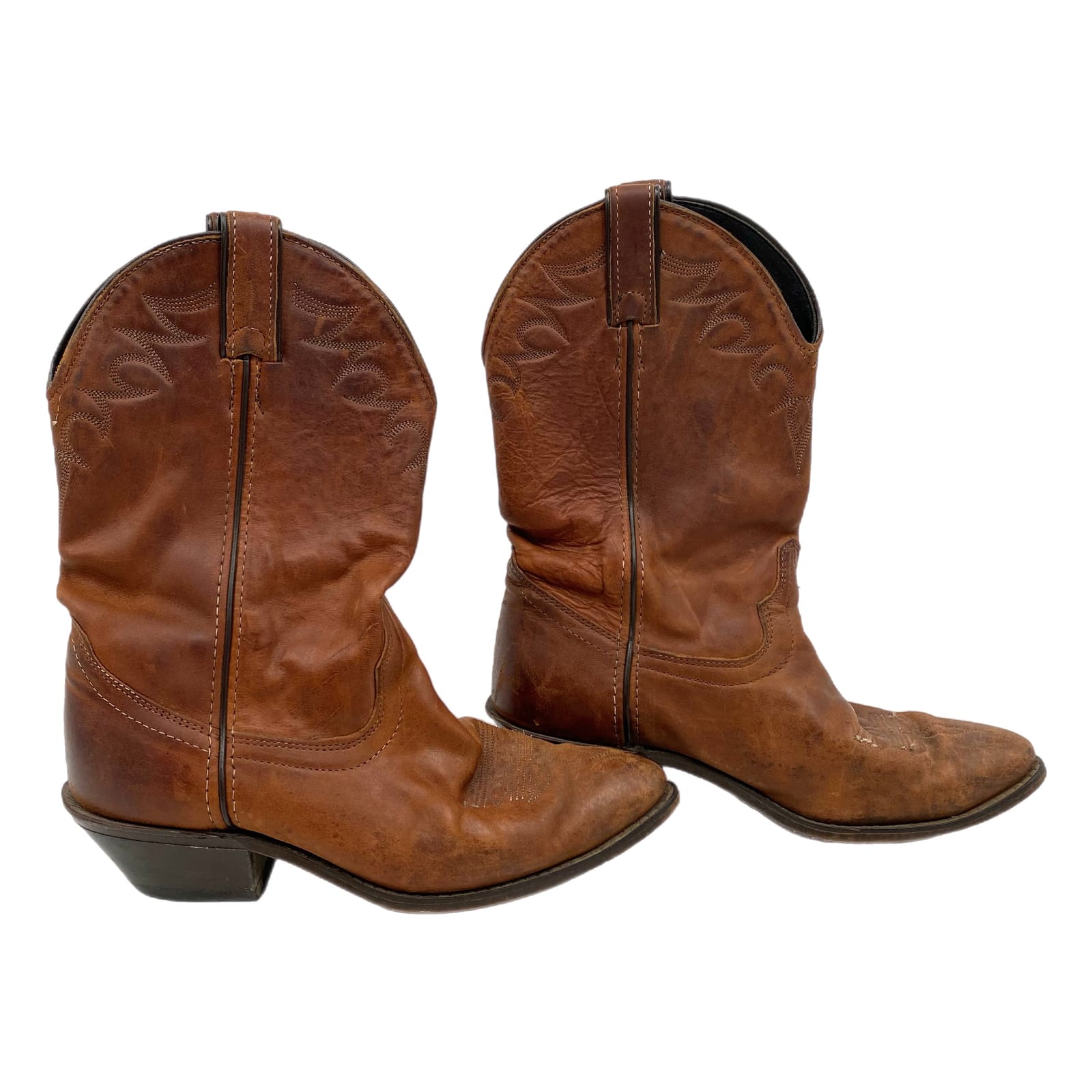 Laredo Brown Leather Cowboy Boots
