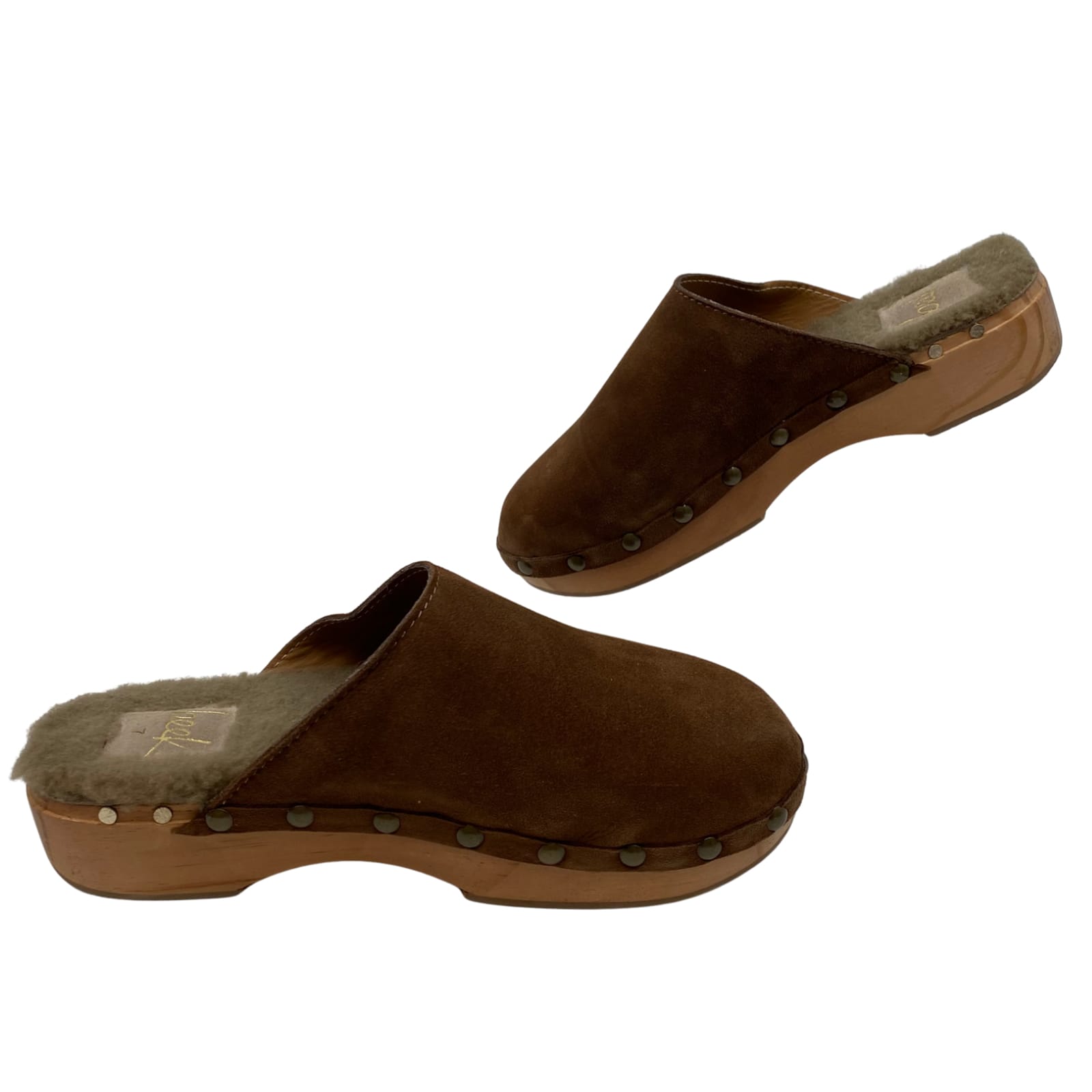 Beek Brown Leather Platform Mules