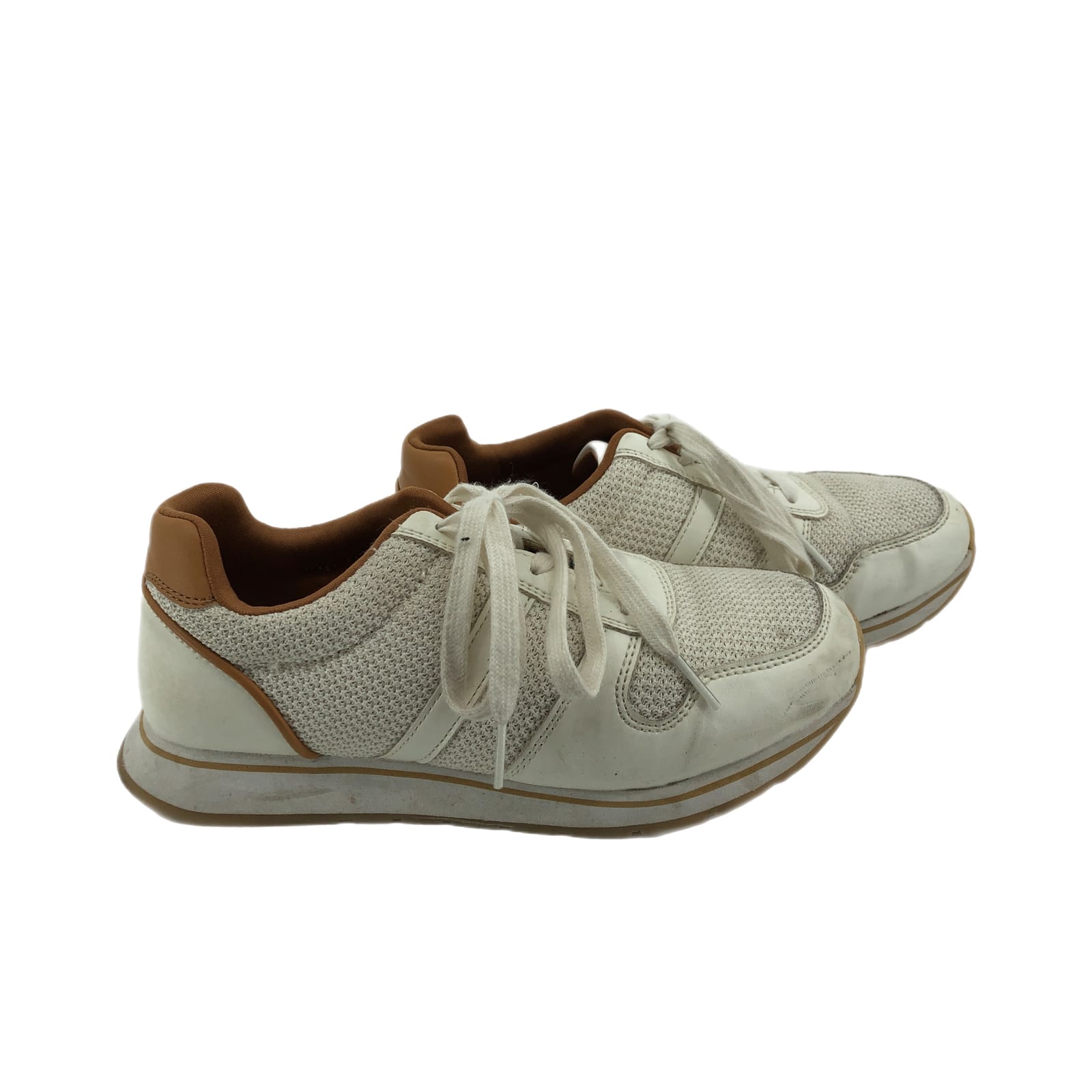 Banana Republic Cream & Brown Athletic Sneakers