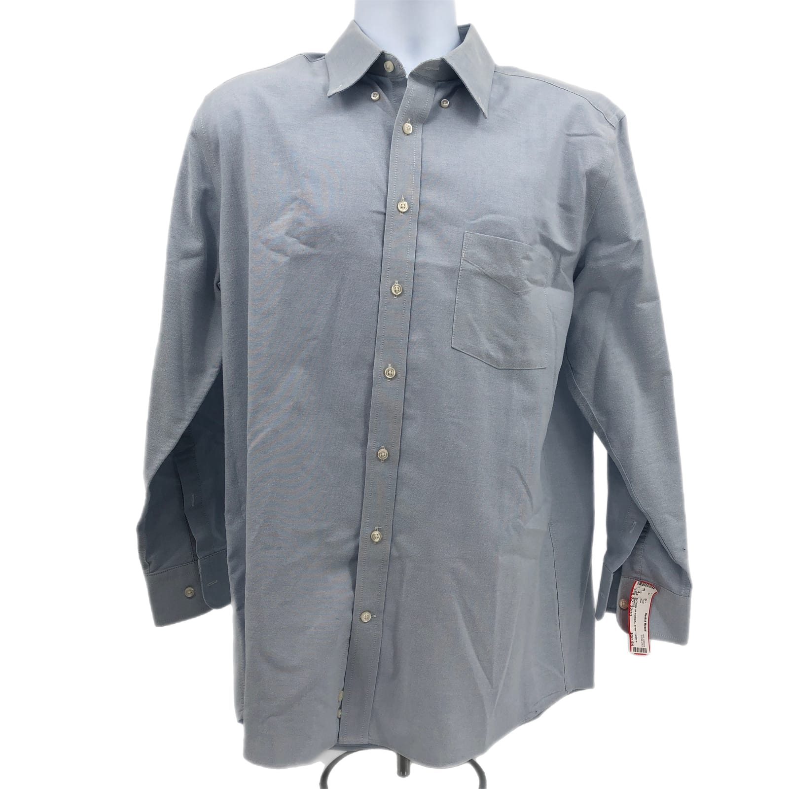 Stafford Men's Fitted Blue Casual Button Down Shirt, Size 32, Slight Piling