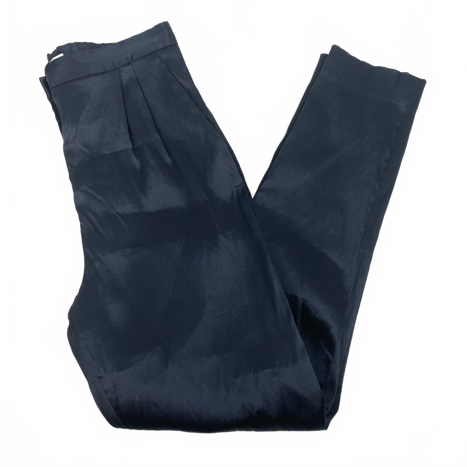 Mansur Gavriel Navy Blue Shiny Trousers