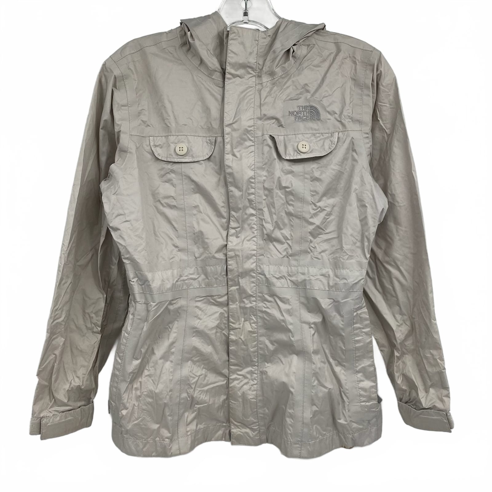 The North Face Gray Hooded Windbreaker Jacket