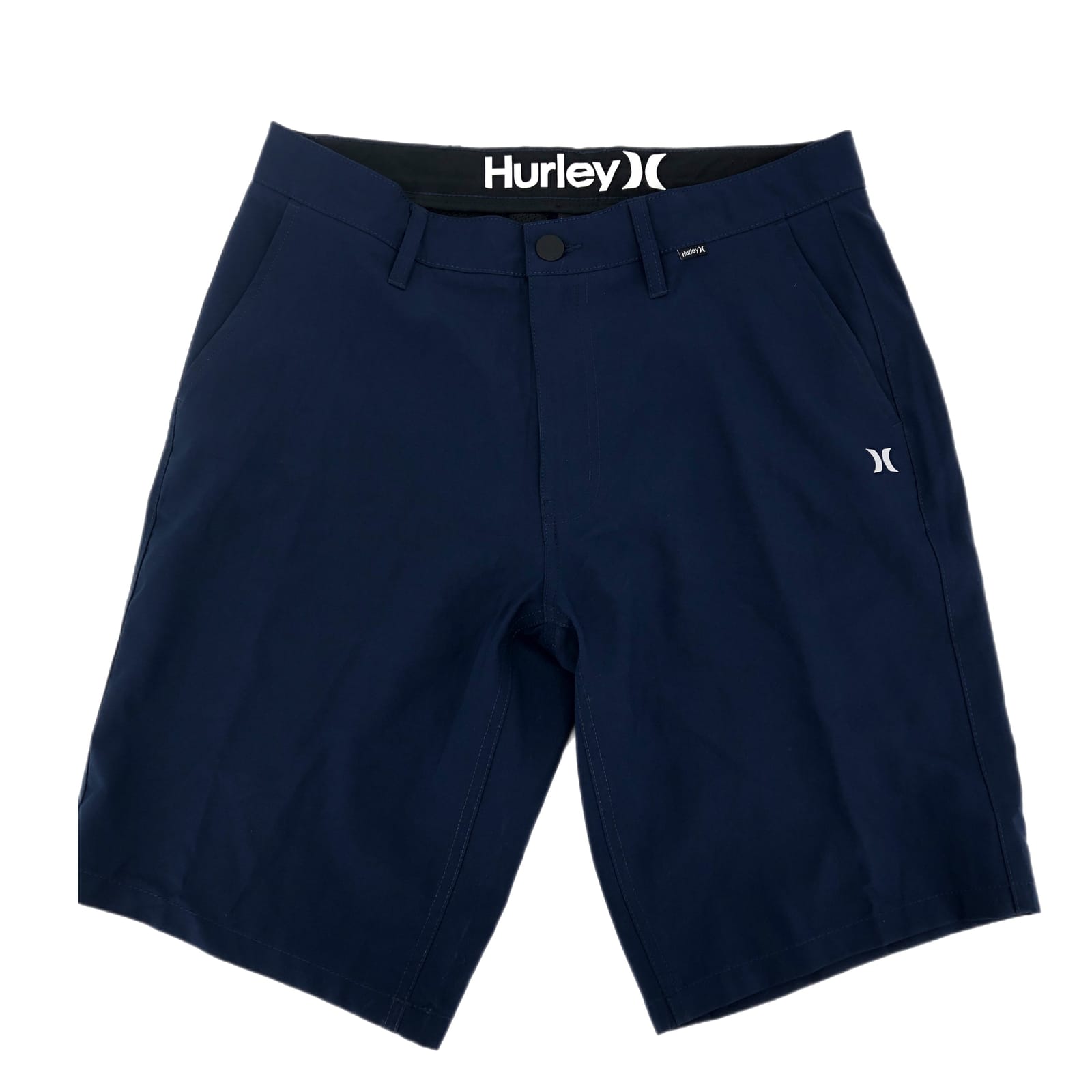 Hurley Blue High Rise Flat Front Shorts