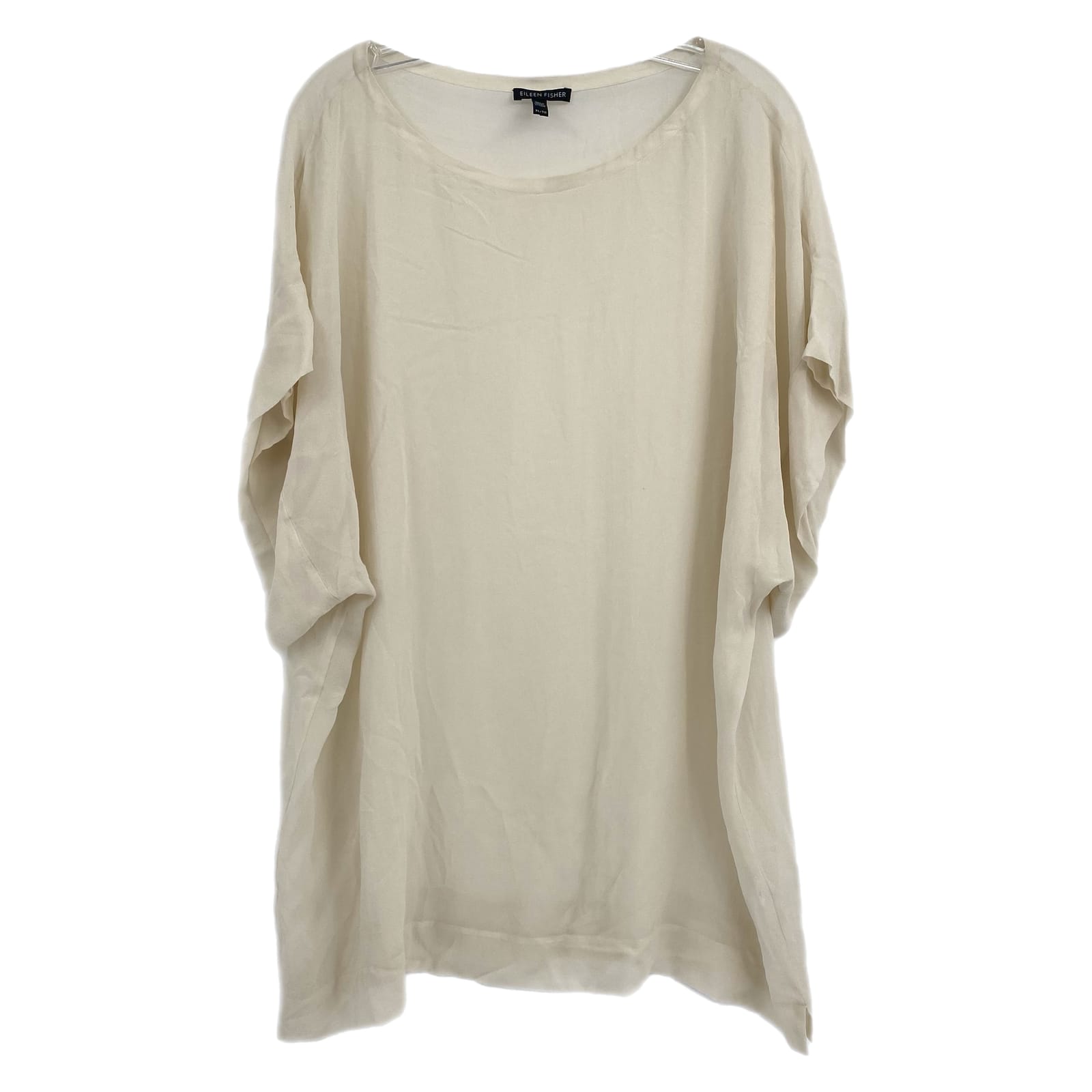 Eileen Fisher Cream Sheer Silk Blouse