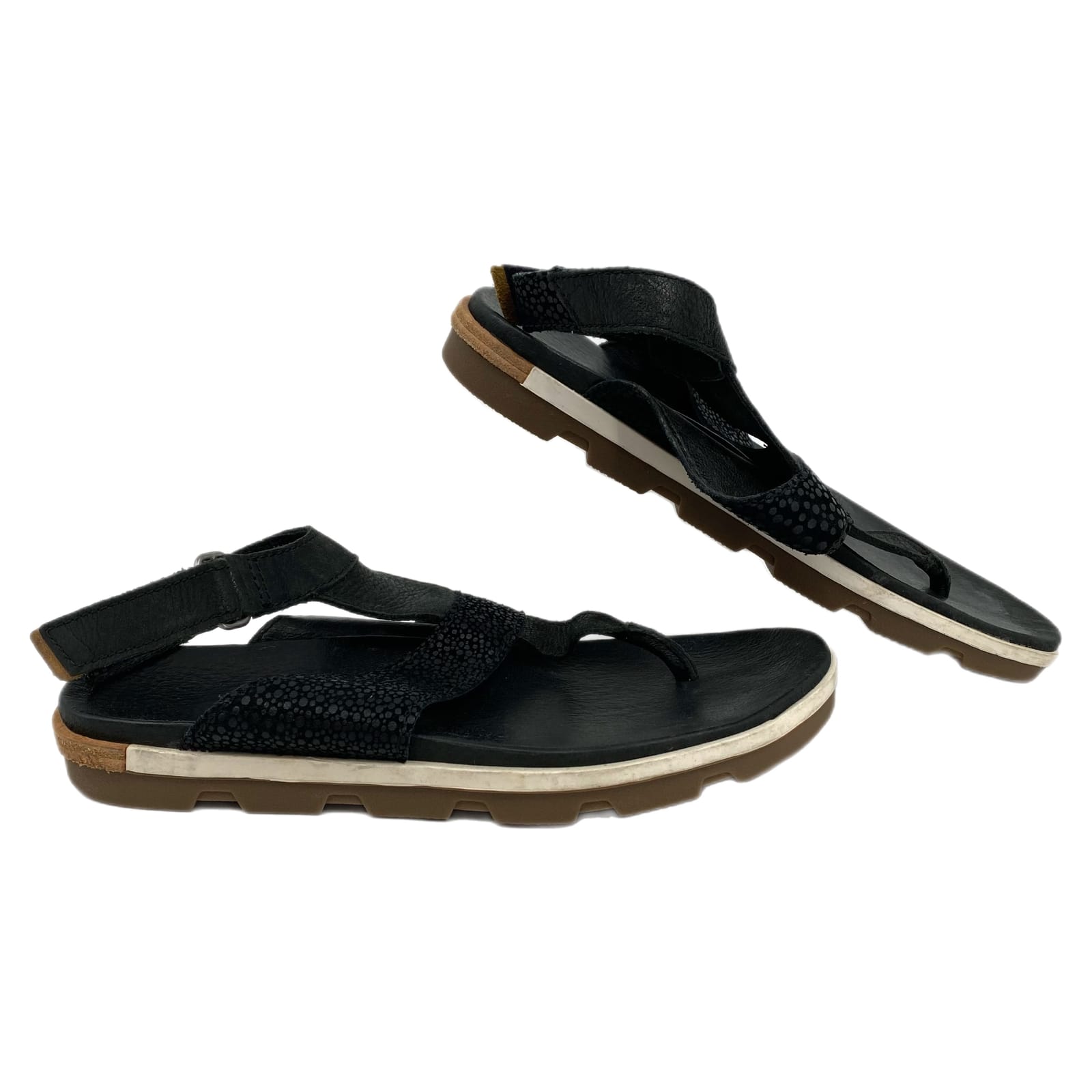 Sorel Black Open Toe Torpedo Sandals
