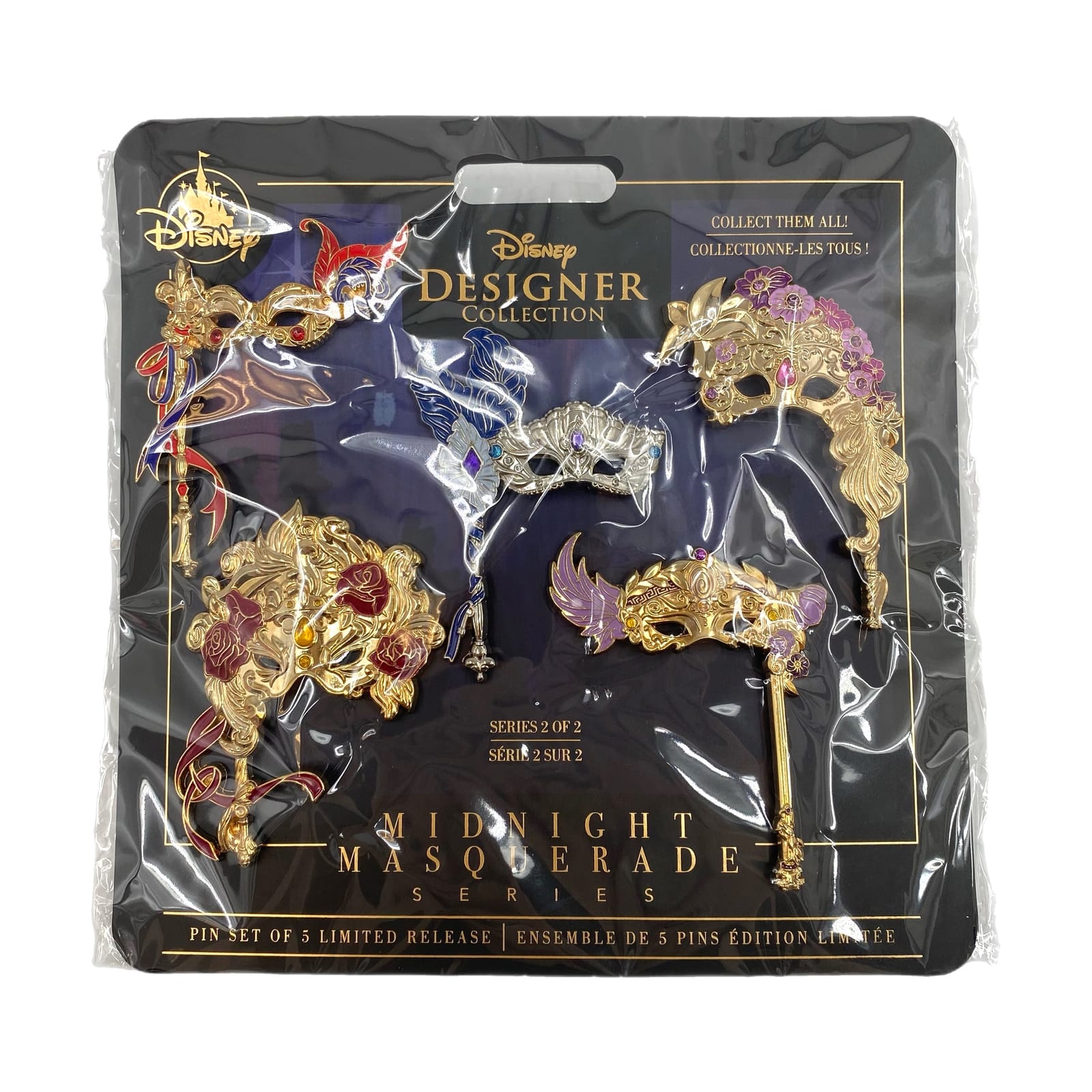 Disney Gold 2019 Midnight Masquerade Pin Set