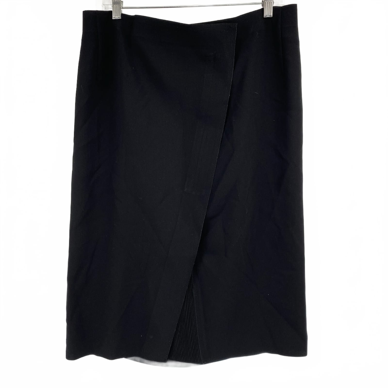 Vince Black Pleated Accent Midi Pencil Skirt