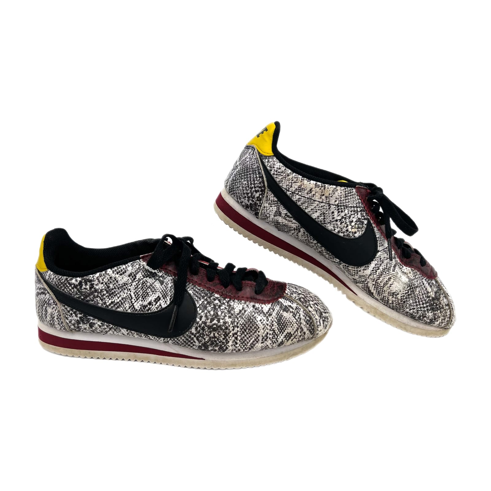 Nike White & Black Snakeskin Print Cortez Sneakers
