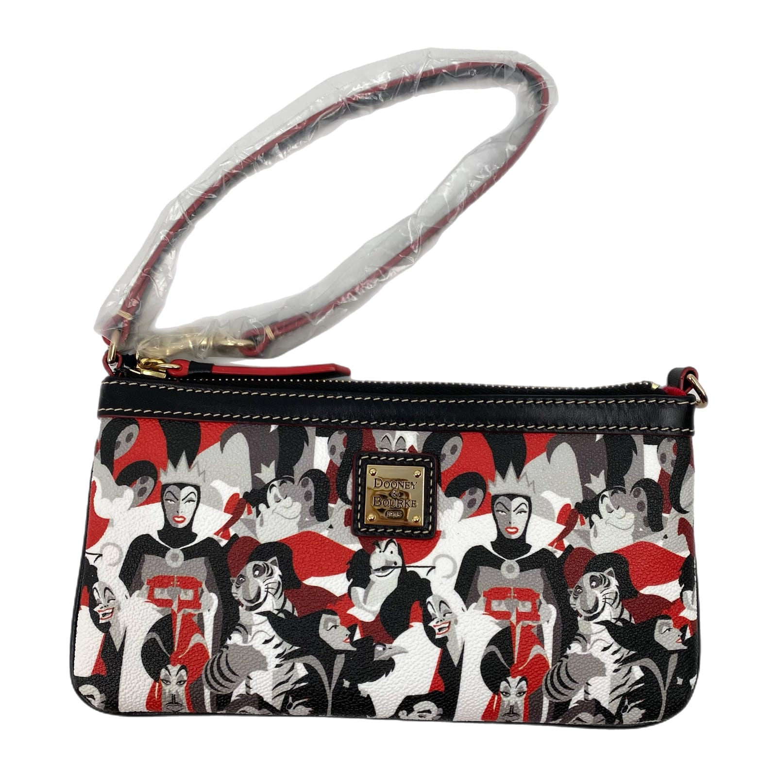 Dooney & Bourke Black Red Leather Disney Villains Wristlet