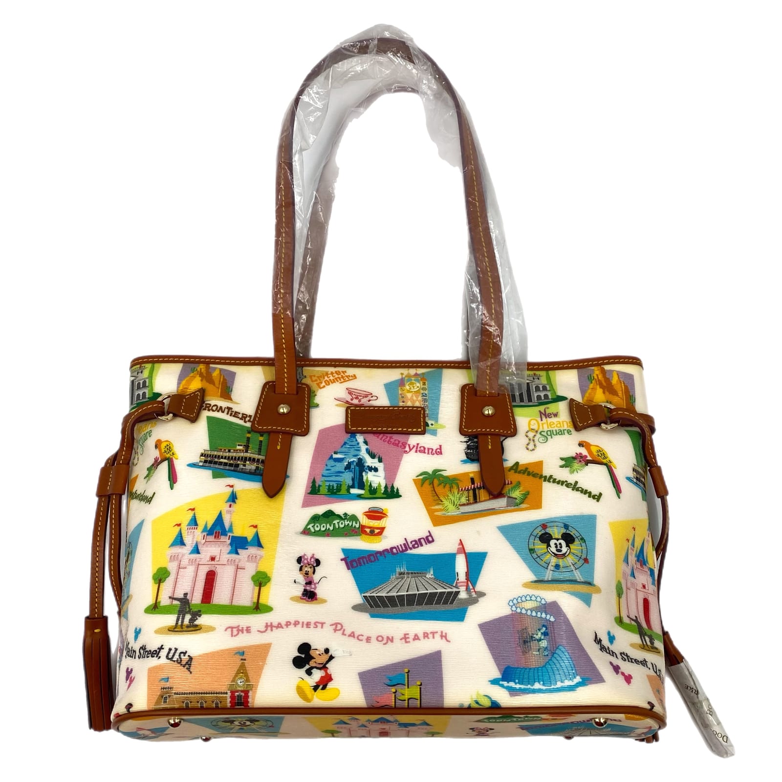 Dooney & Bourke Cream Leather Retro Disneyland Tote