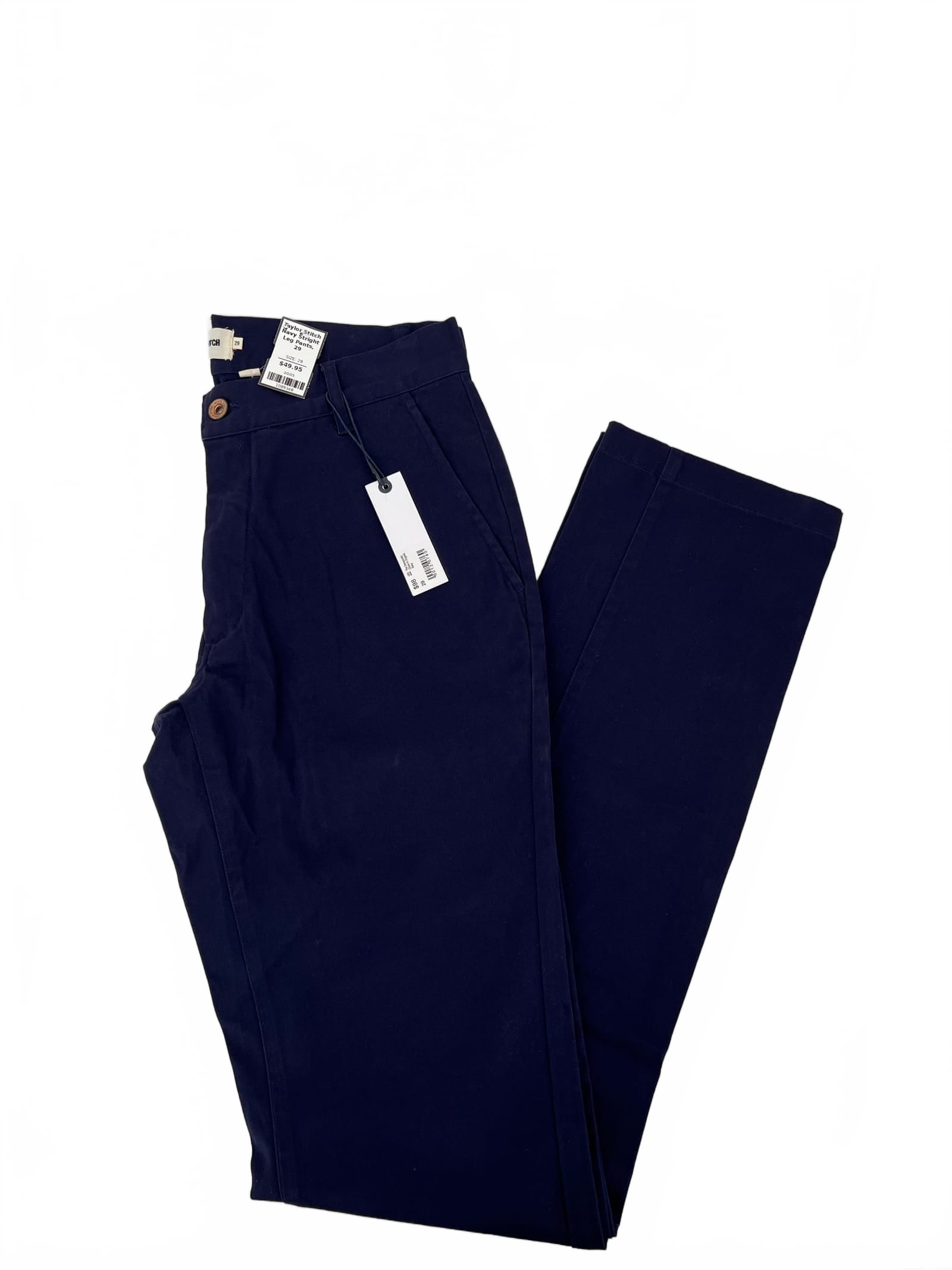 Taylor Stitch Navy Cotton Spandex Straight Leg Pants