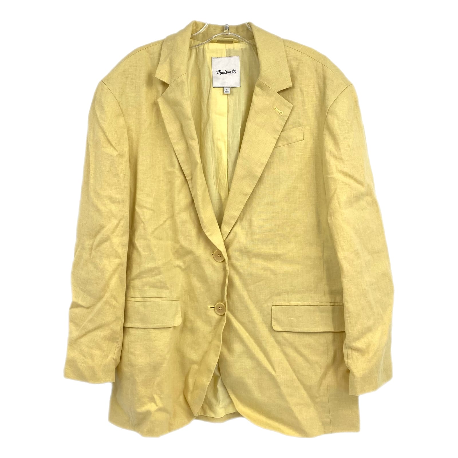 Madewell Yellow Oversized Linen Blazer