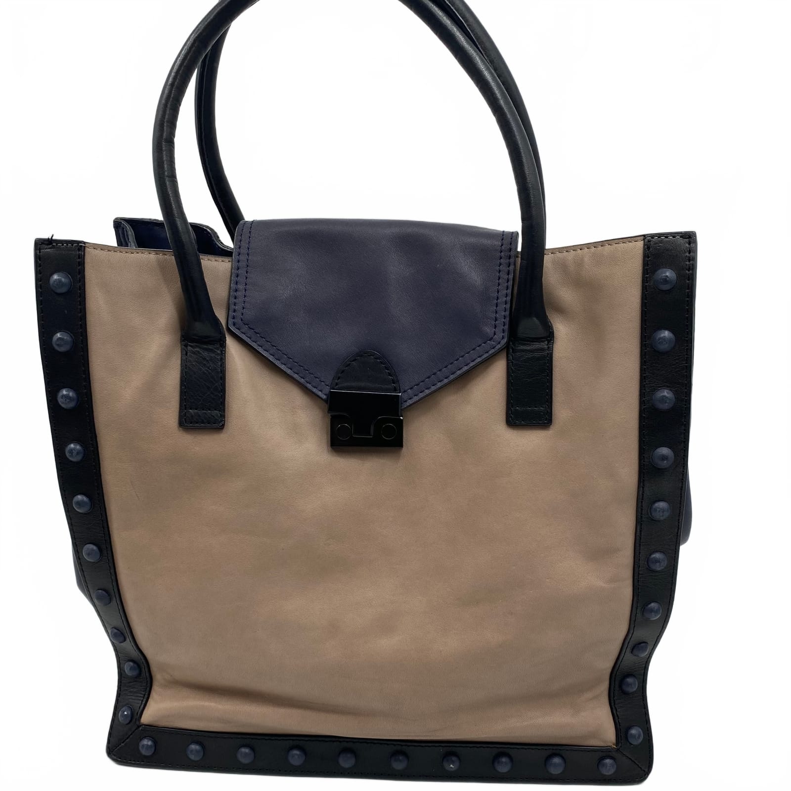 Loeffler Randall Navy Leather Classic Tote