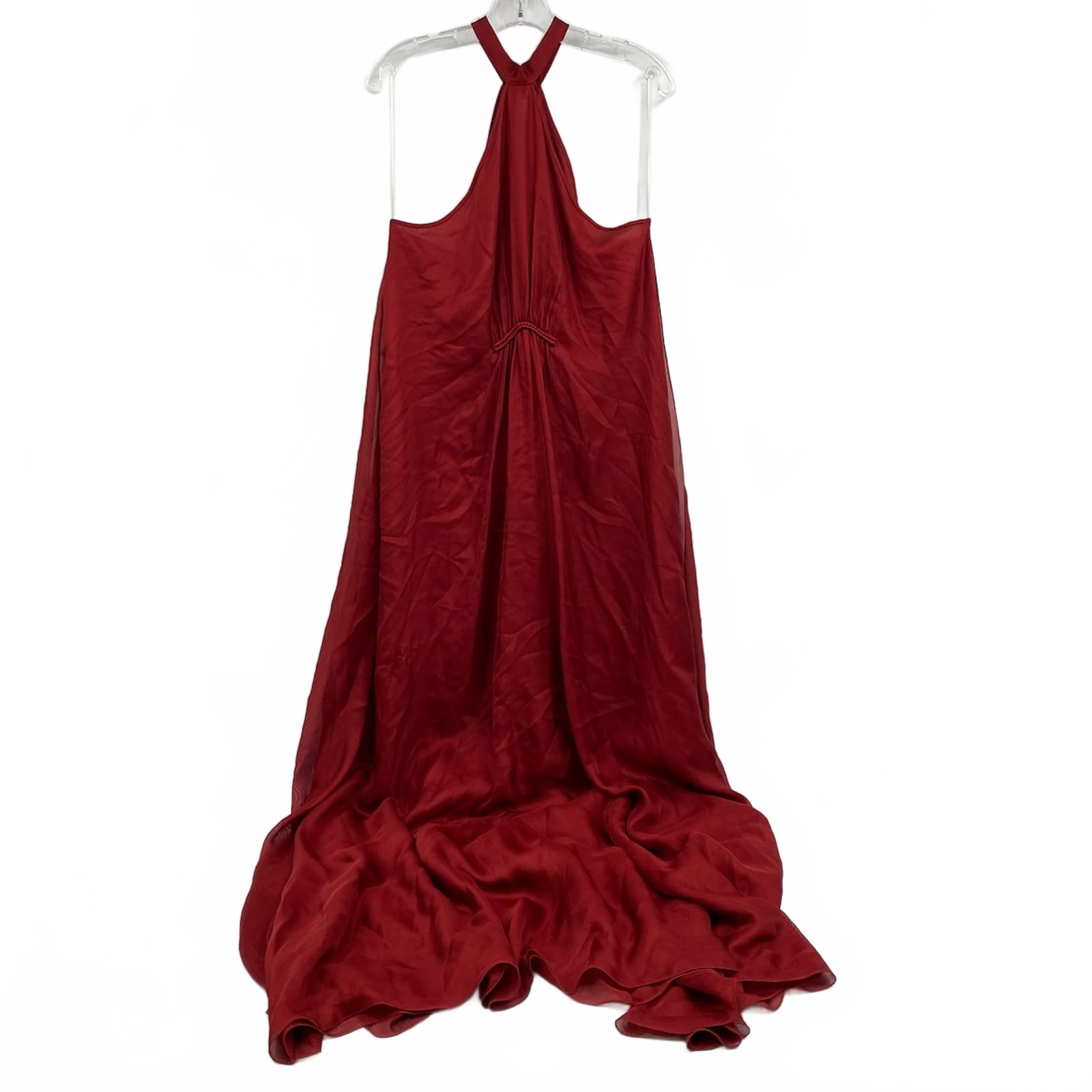 Leon Max Red Silk Halter Maxi Dress