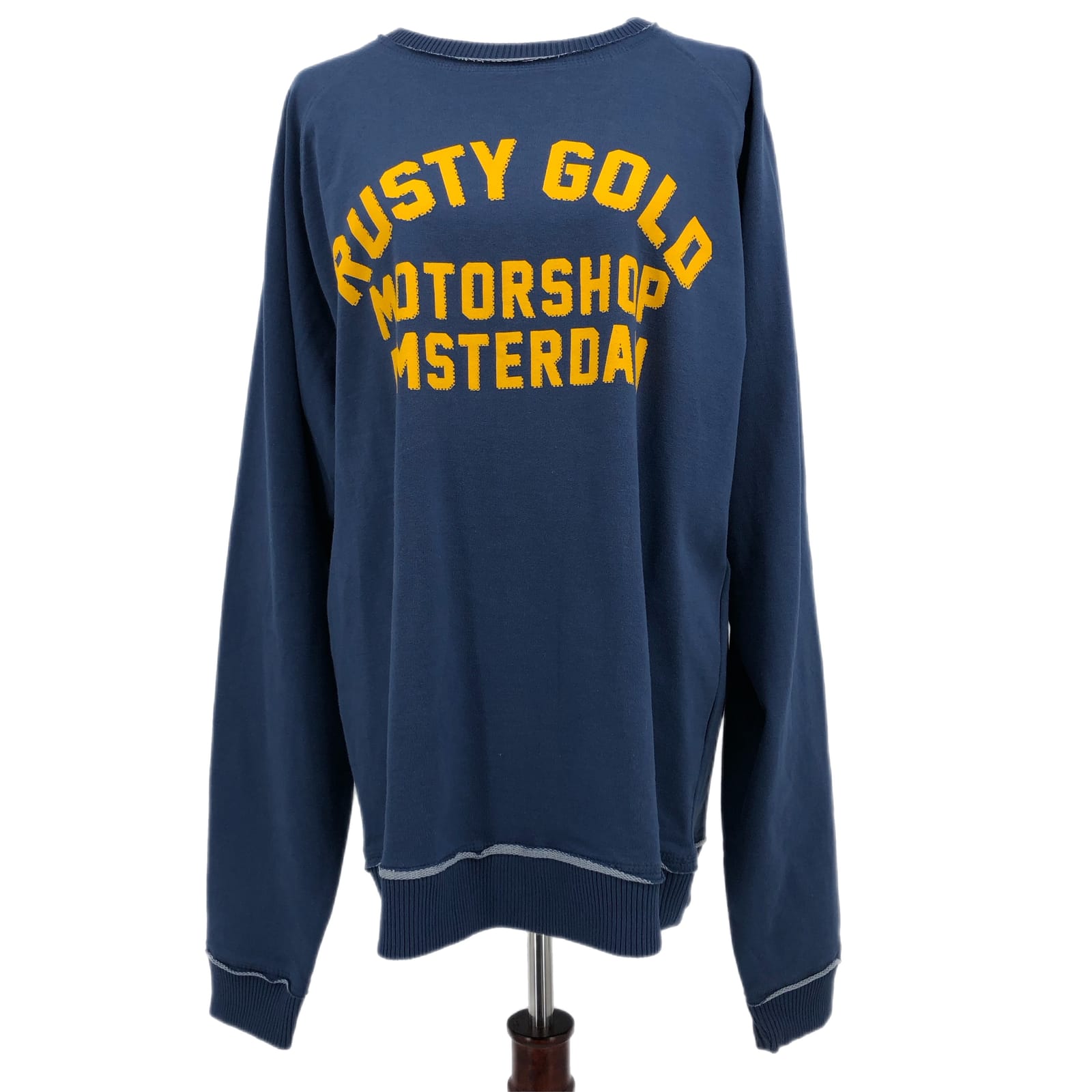 Blue & Yellow Graphic Sweatshirt with Contrasting Trim