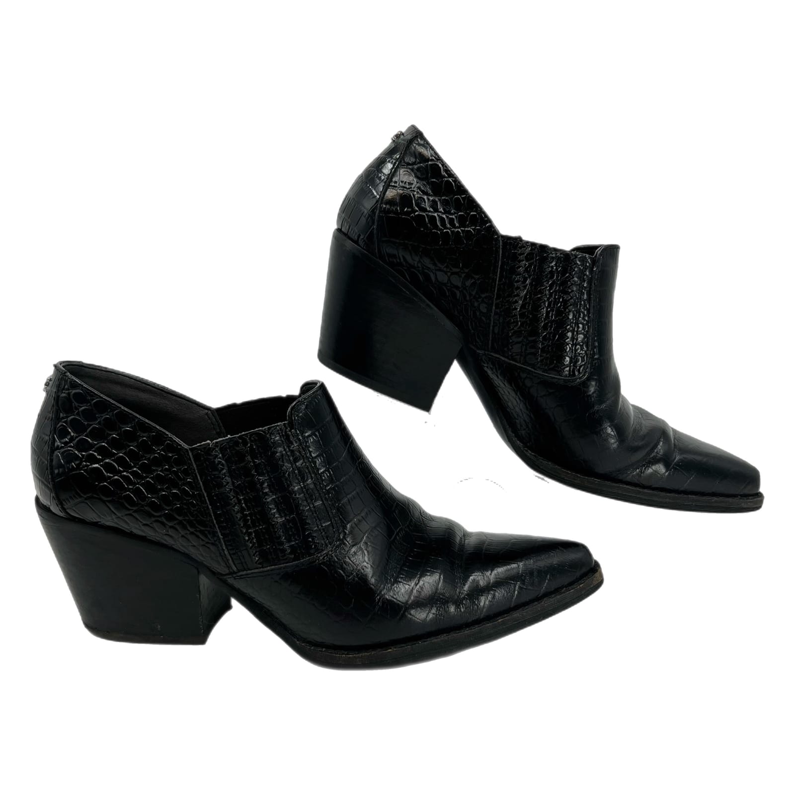 Sam Edelman Black Patent Pointed Toe Booties