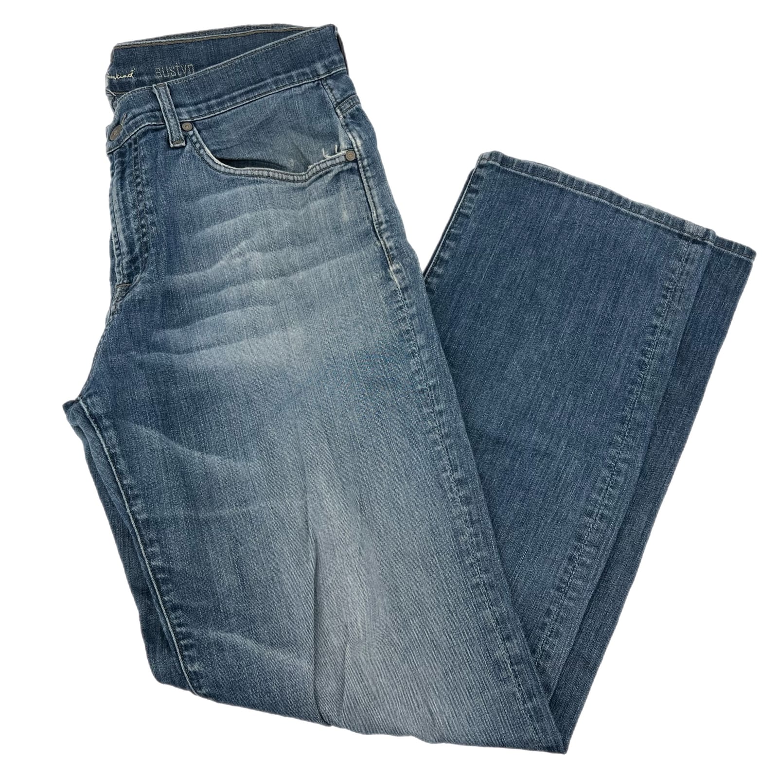 7 For All Mankind Blue Straight Leg Jeans
