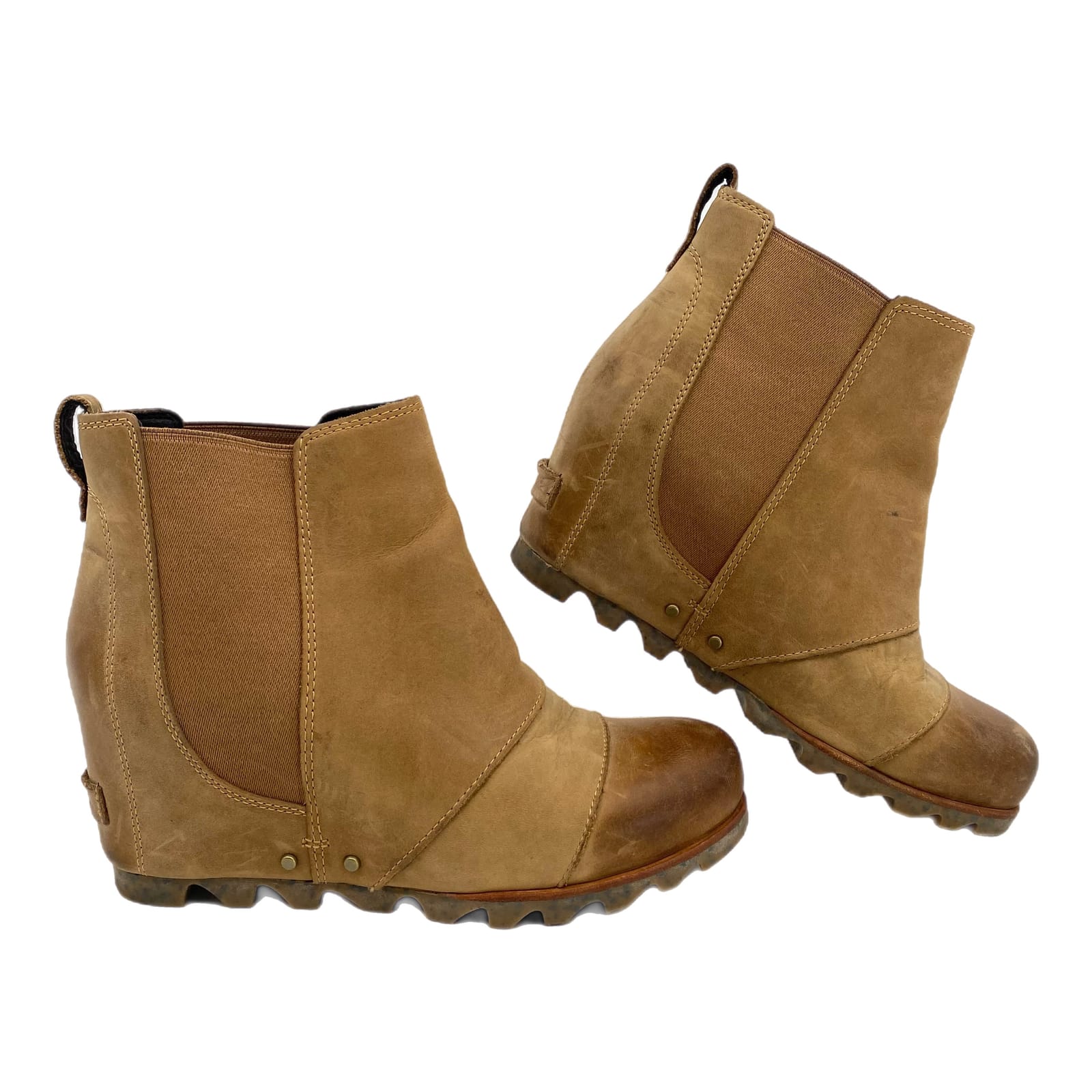 Sorel Tan Wedge High Ankle Booties