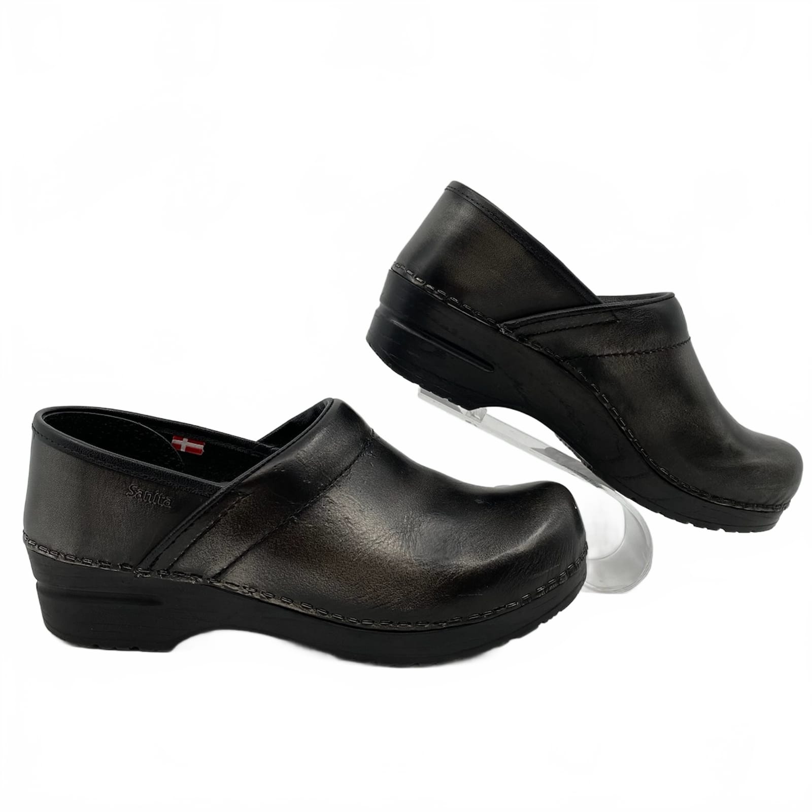 Sanita Black Silver Pro Cabrio Clogs