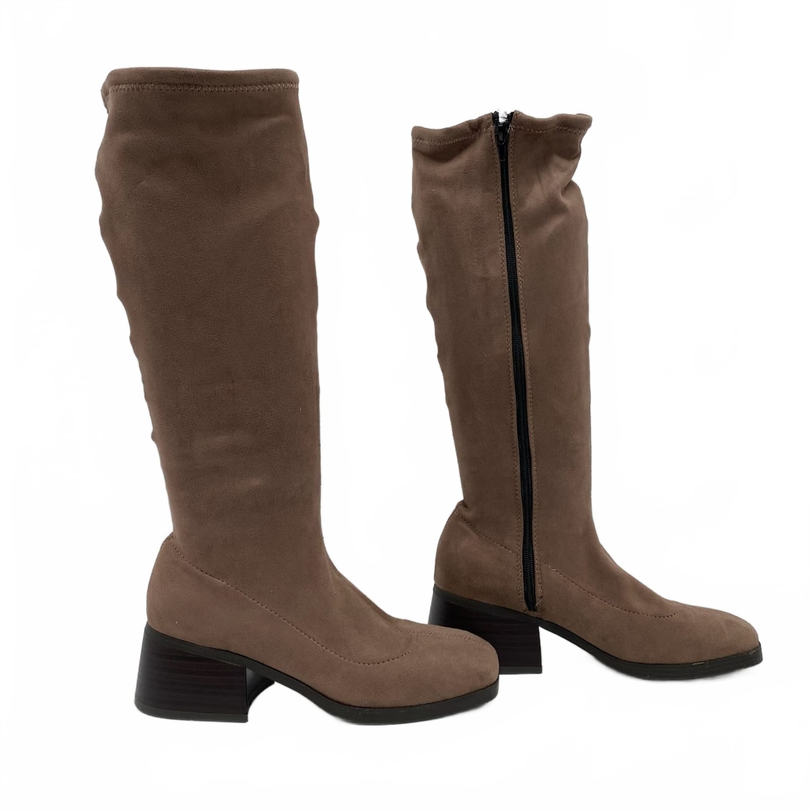 Journee Collection Brown Faux Suede Knee-High Boots