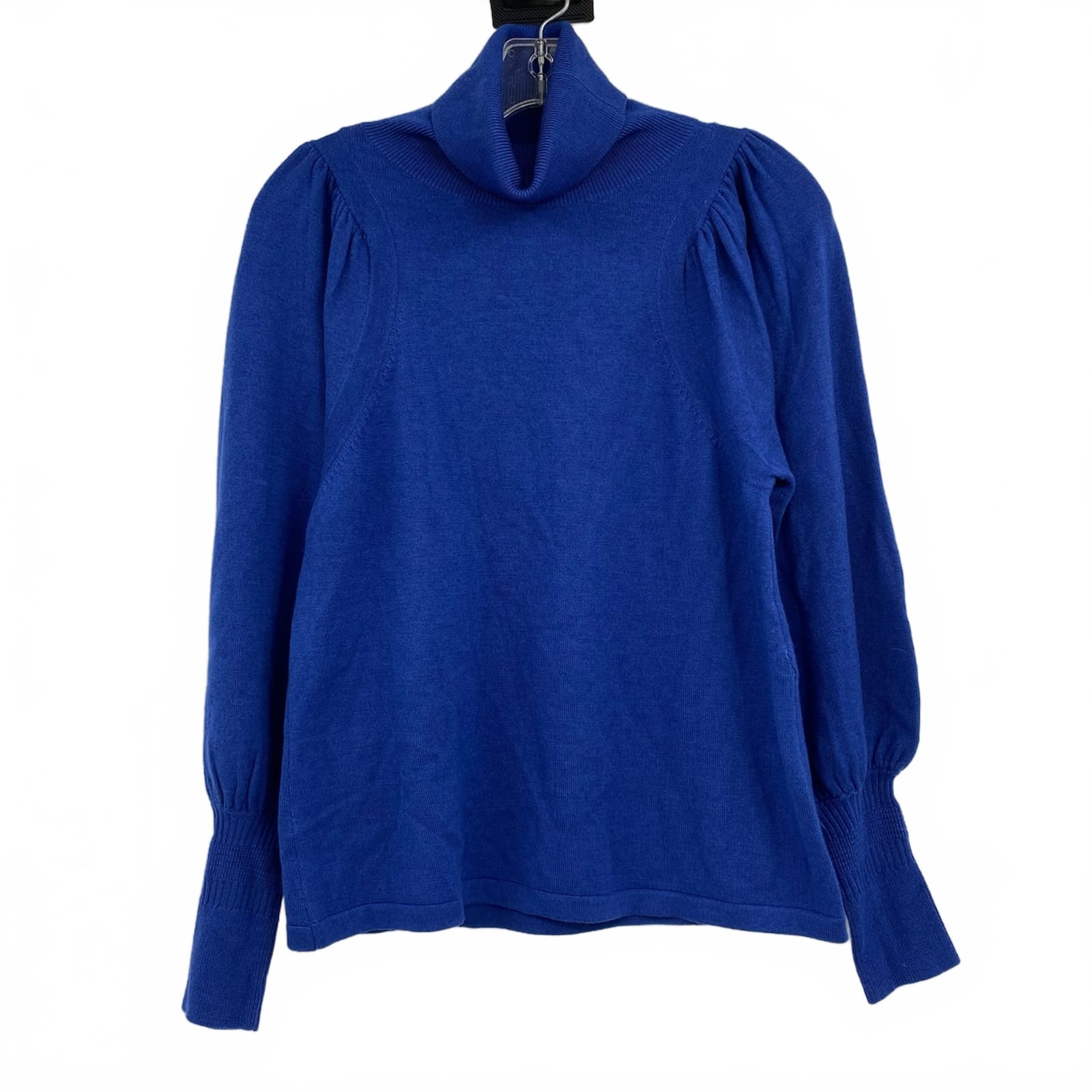 Apiece Apart Blue Dewi Turtleneck Puff Sleeve Sweater