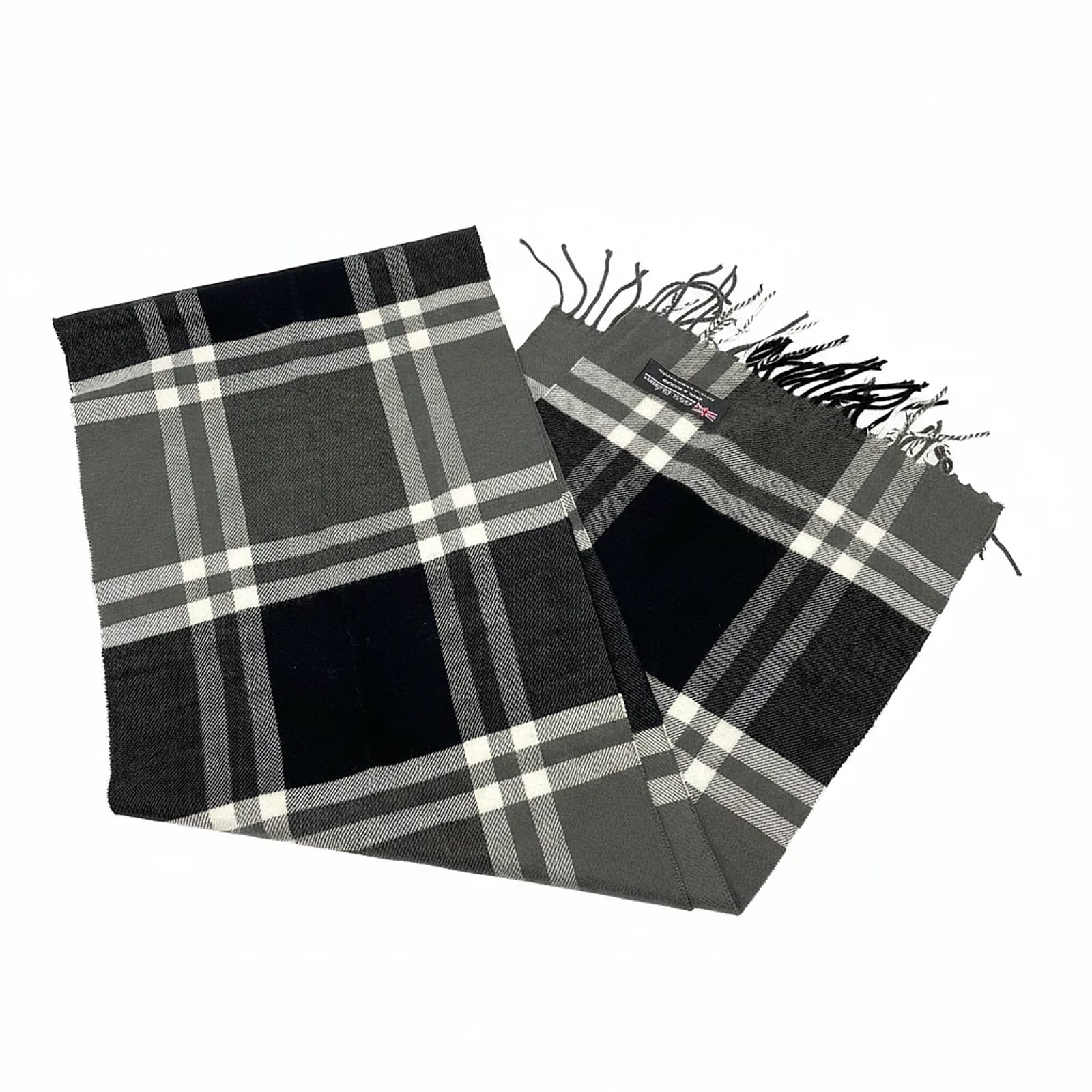 Made in Scotland Gray Plaid Cashmere Scarf