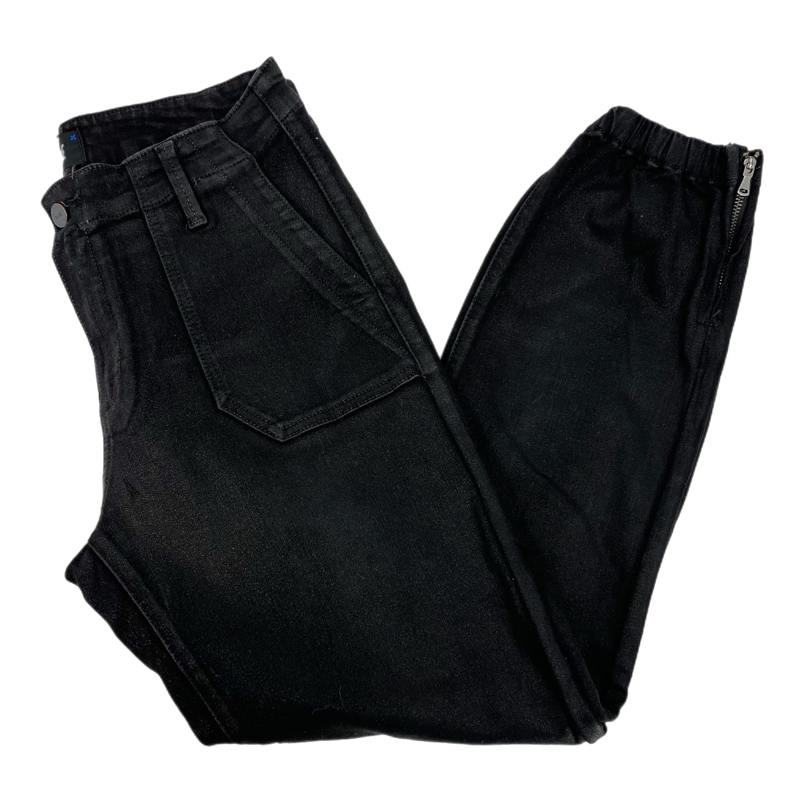 PAIGE Black Mayslie Coated Denim Joggers