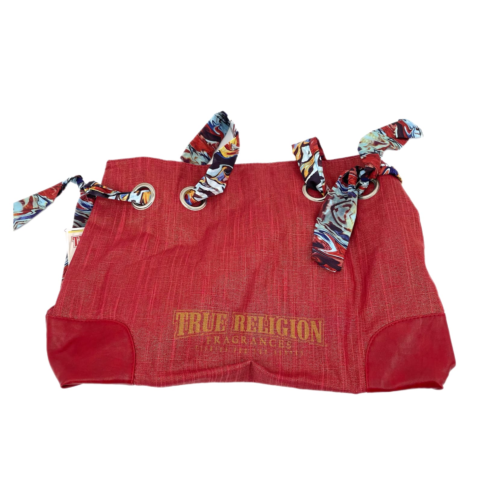 True Religion Red Metallic Tote