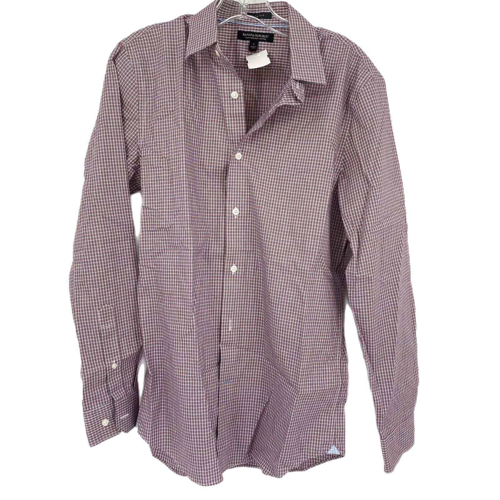 Banana Republic Red Plaid Button-Up Shirt