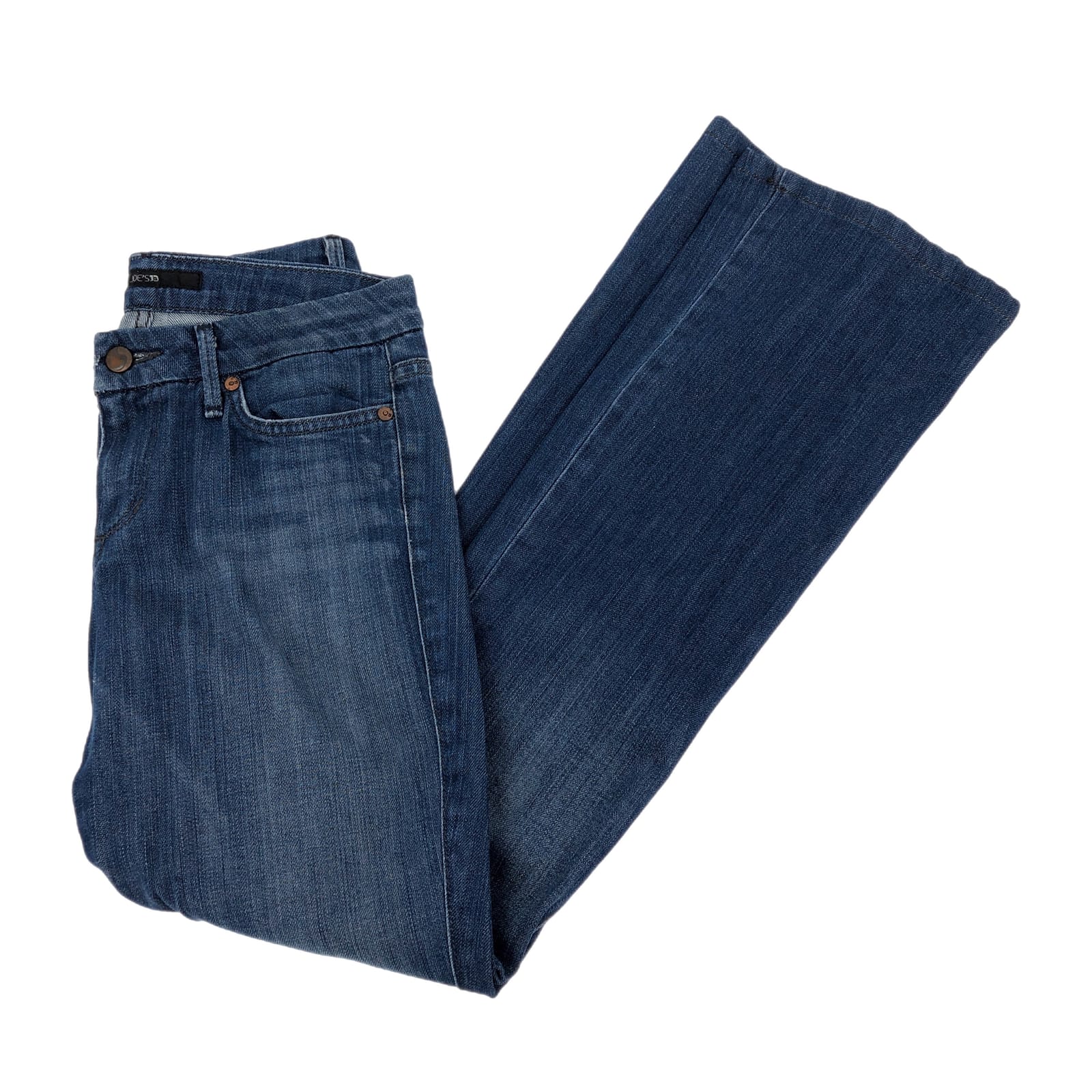 Blue Classic Low-Rise Flared Jeans