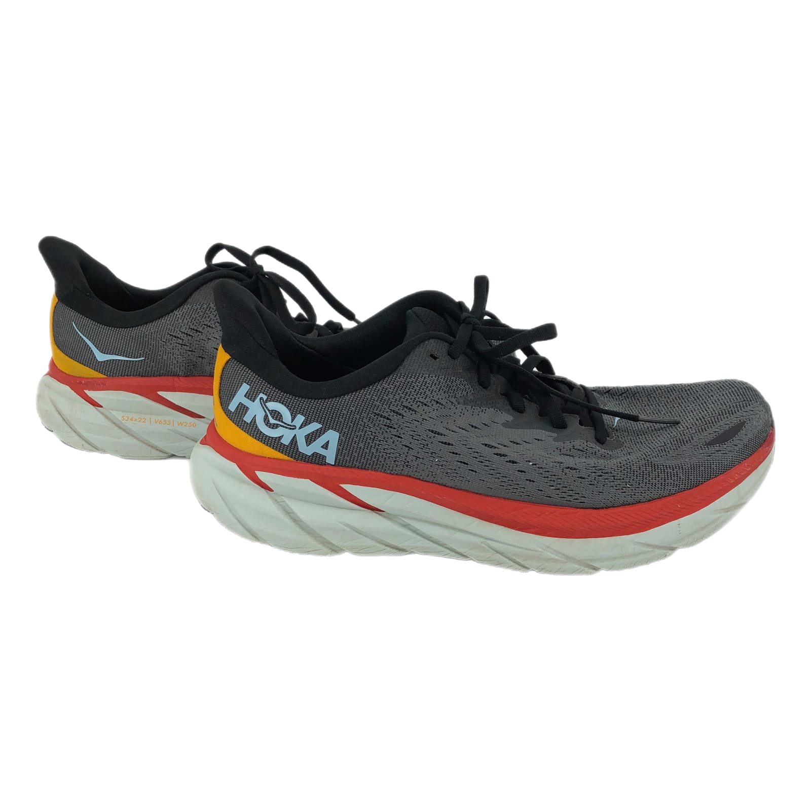 Hoka Gray Red Athletic Shoes