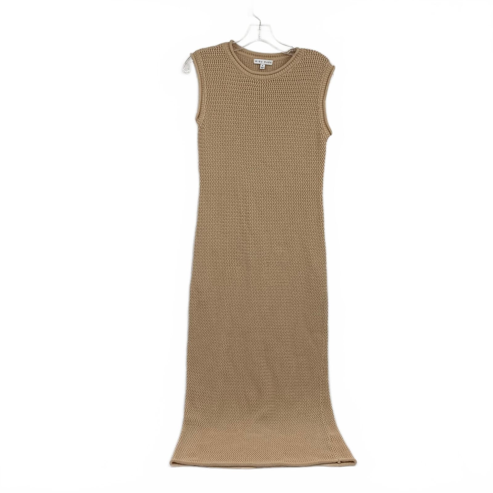 Miou Muse Tan Knit Maxi Dress