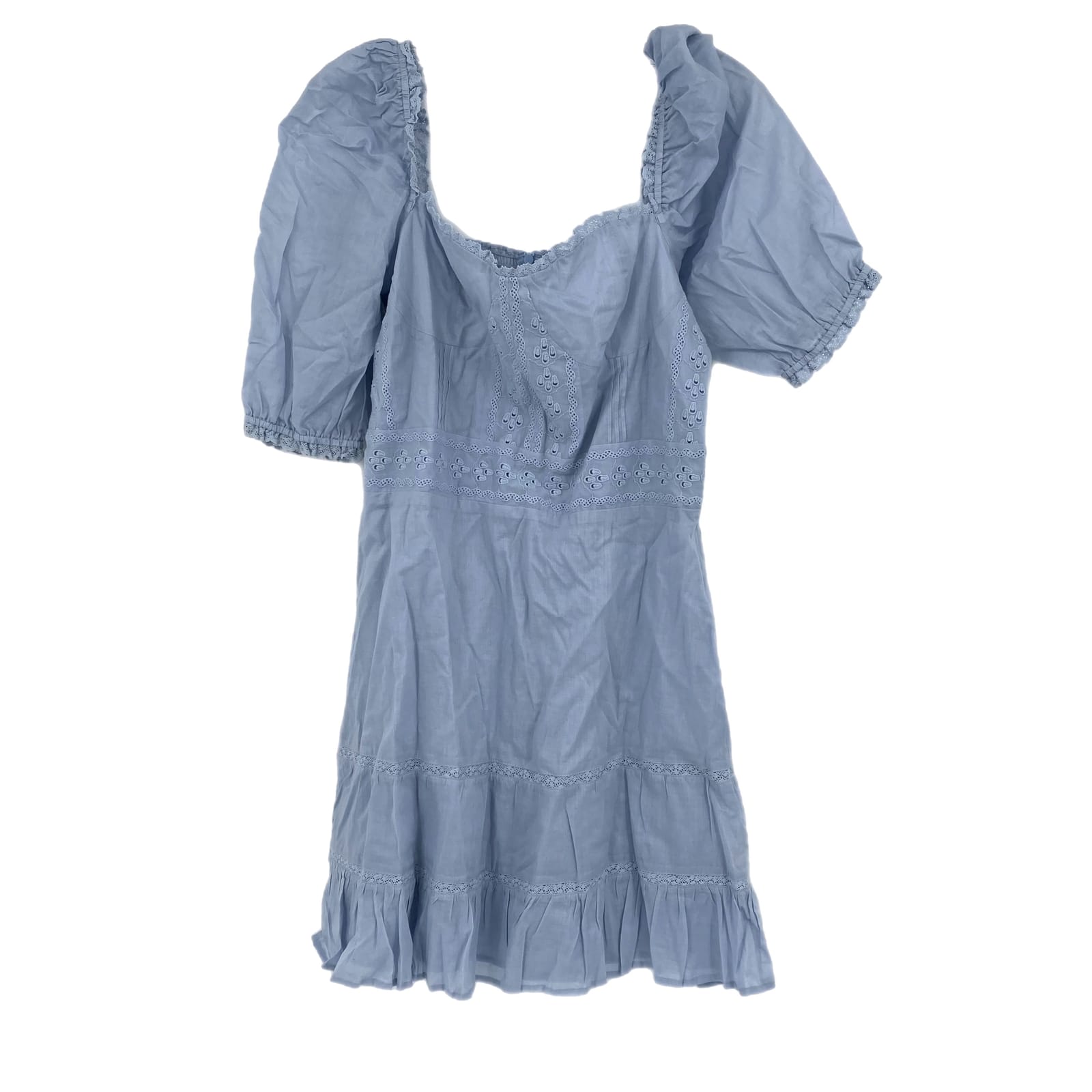 Reformation Blue Sundress Puff Sleeve Mini Dress