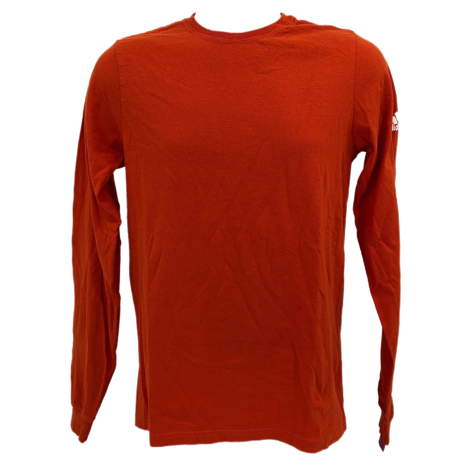 adidas Orange Logo Accent Long Sleeve T-Shirt