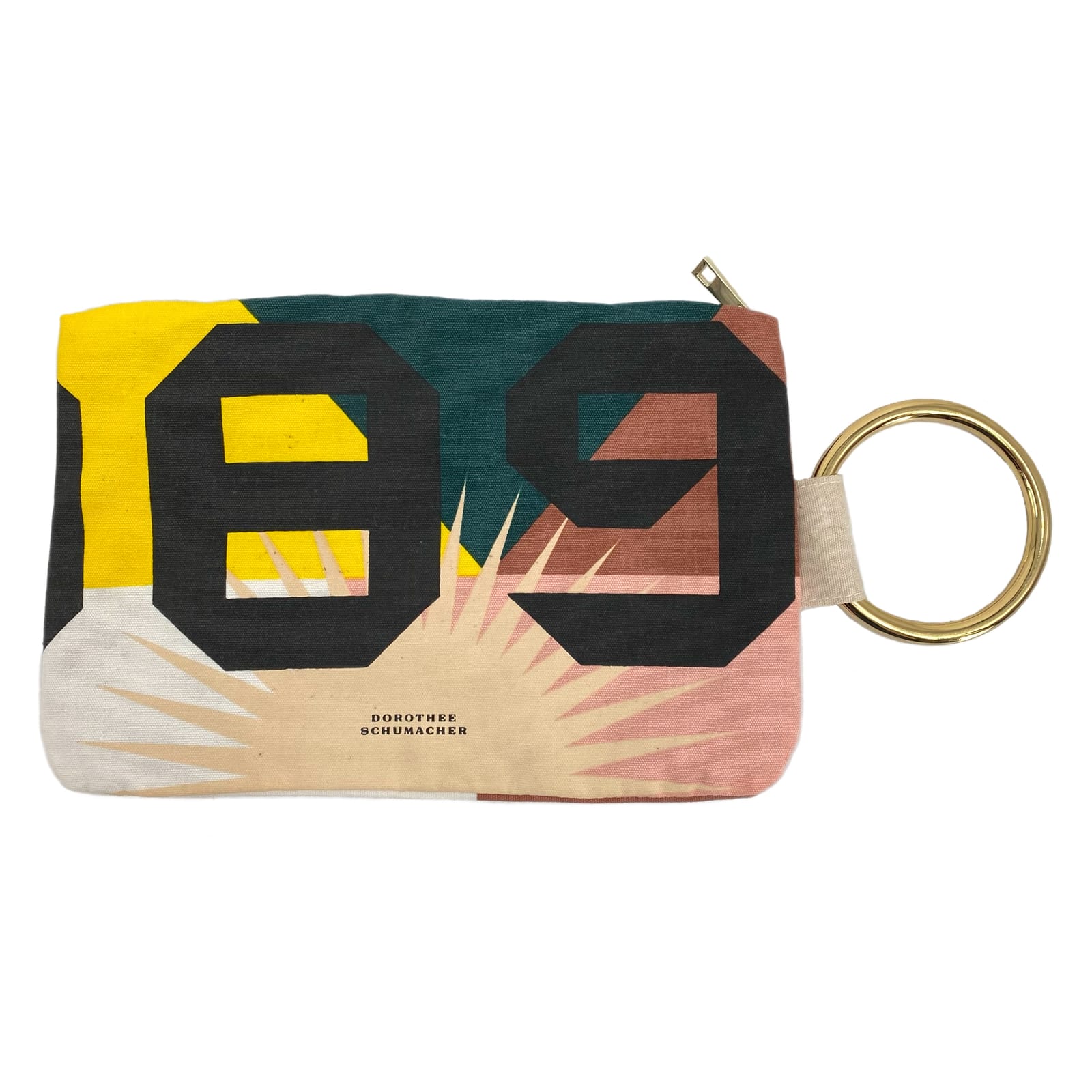 Dorothy Schumacher Multicolor Geometric Canvas Wristlet
