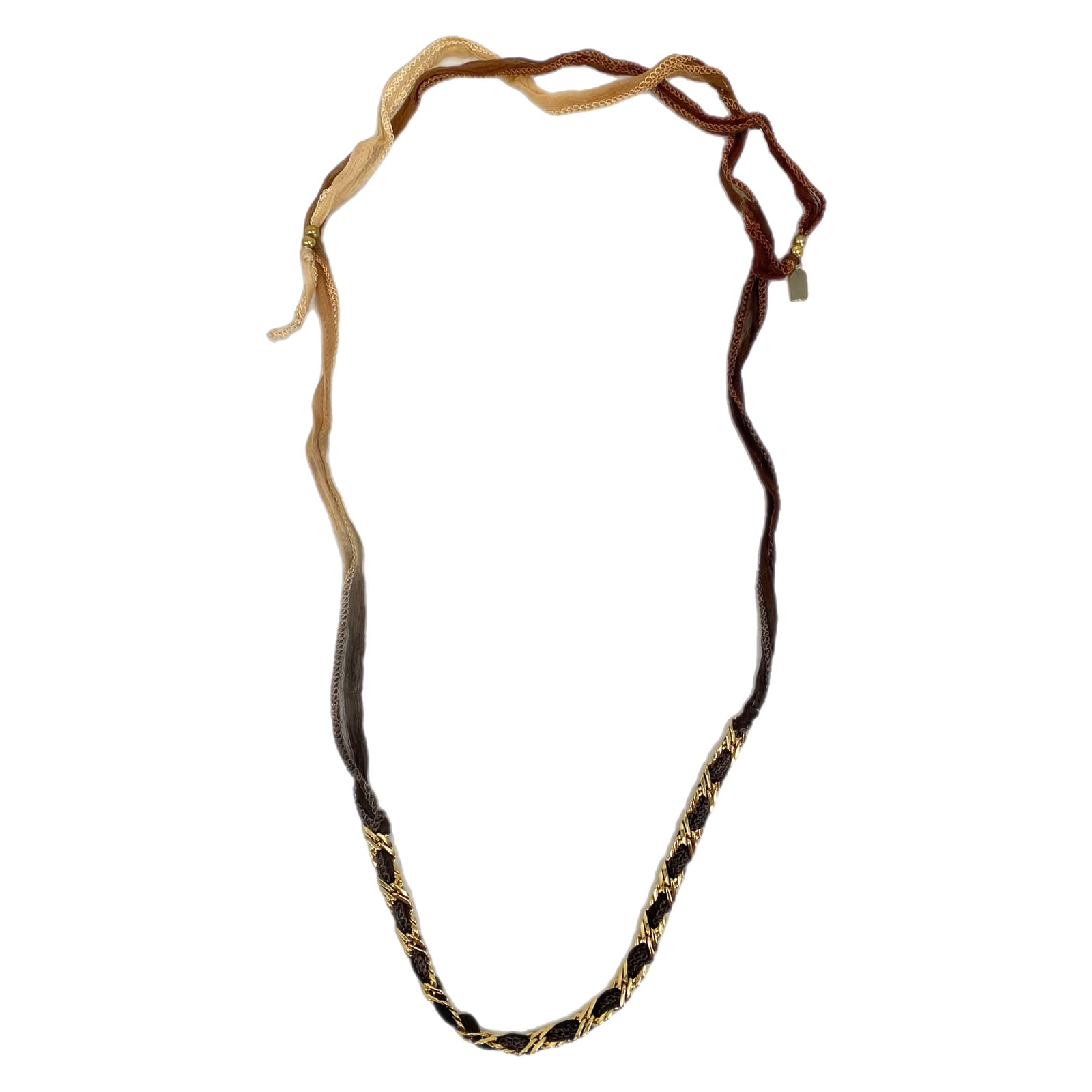 Lucky Star Jewels Brown Gold Braided Necklace