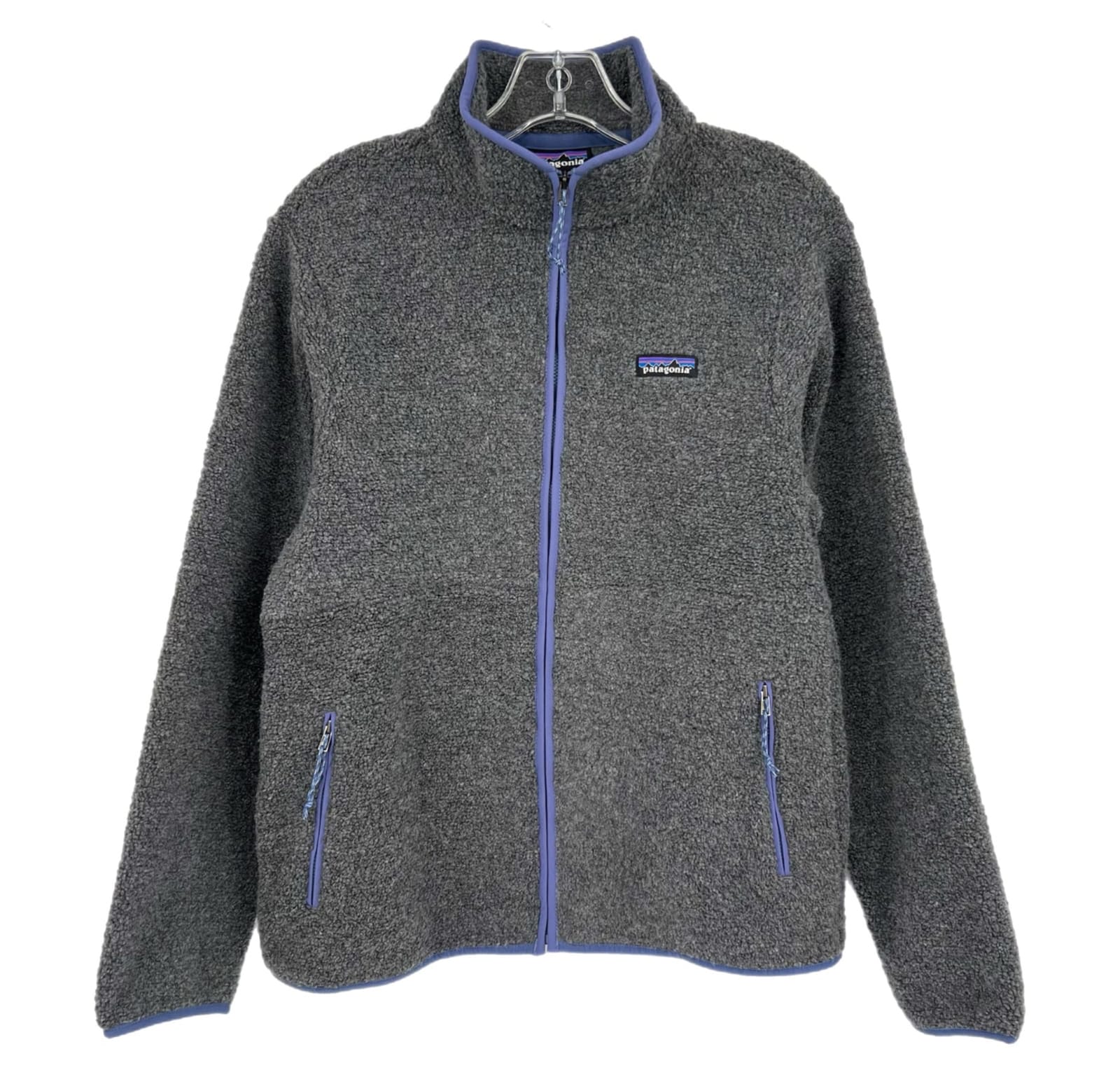 Patagonia Gray Purple Reclaimed Fleece Zip-Up Jacket