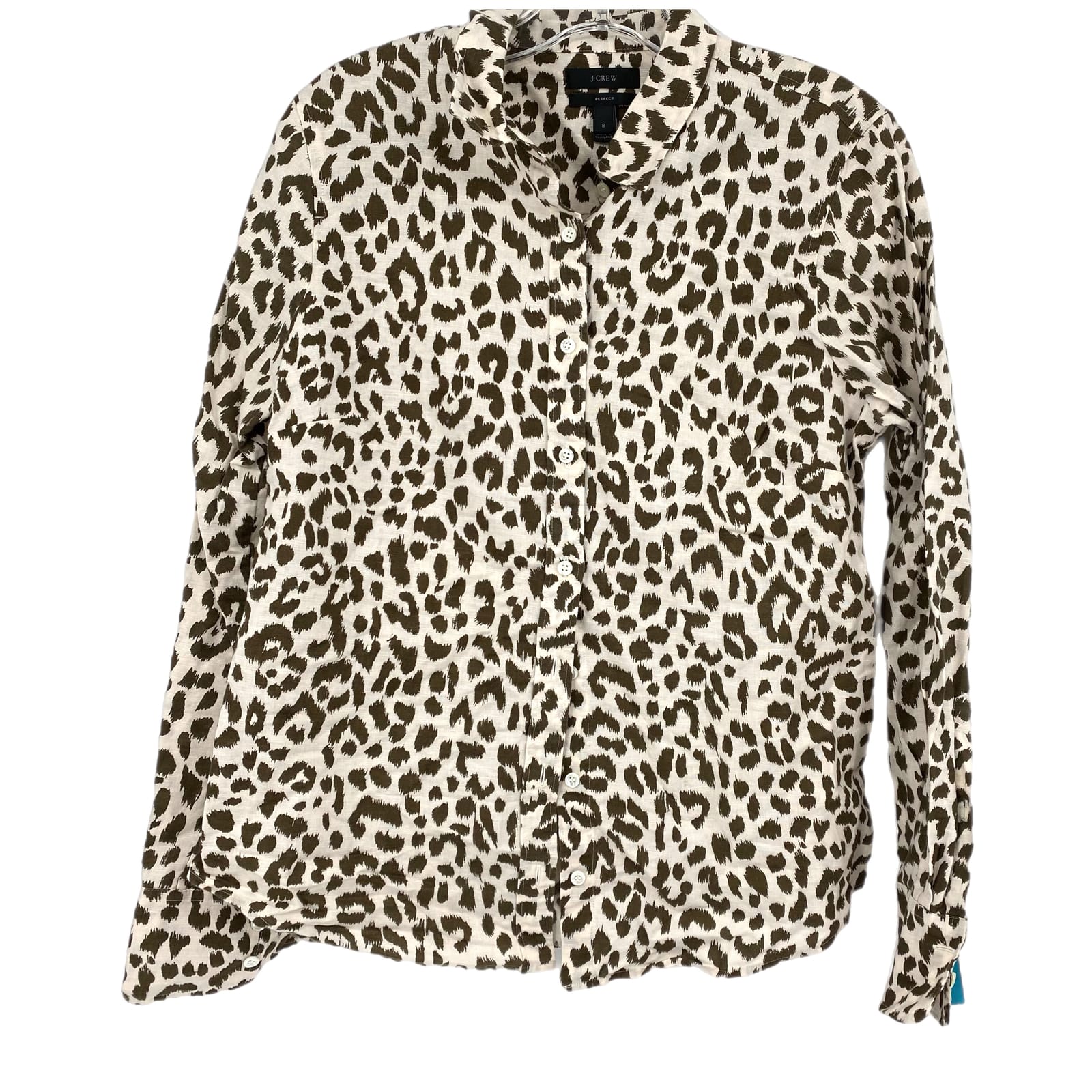 J. Crew Brown & White Printed Button-Up Shirt