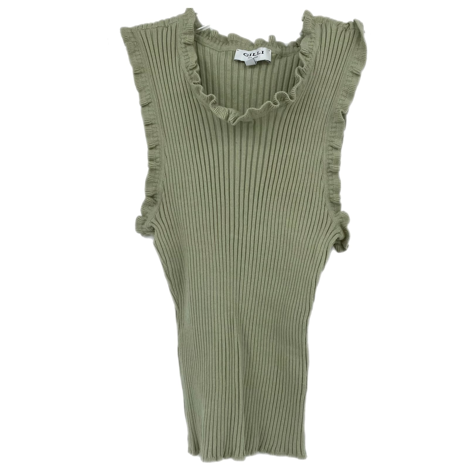 Gilli Green Viscose Blend Tank Top