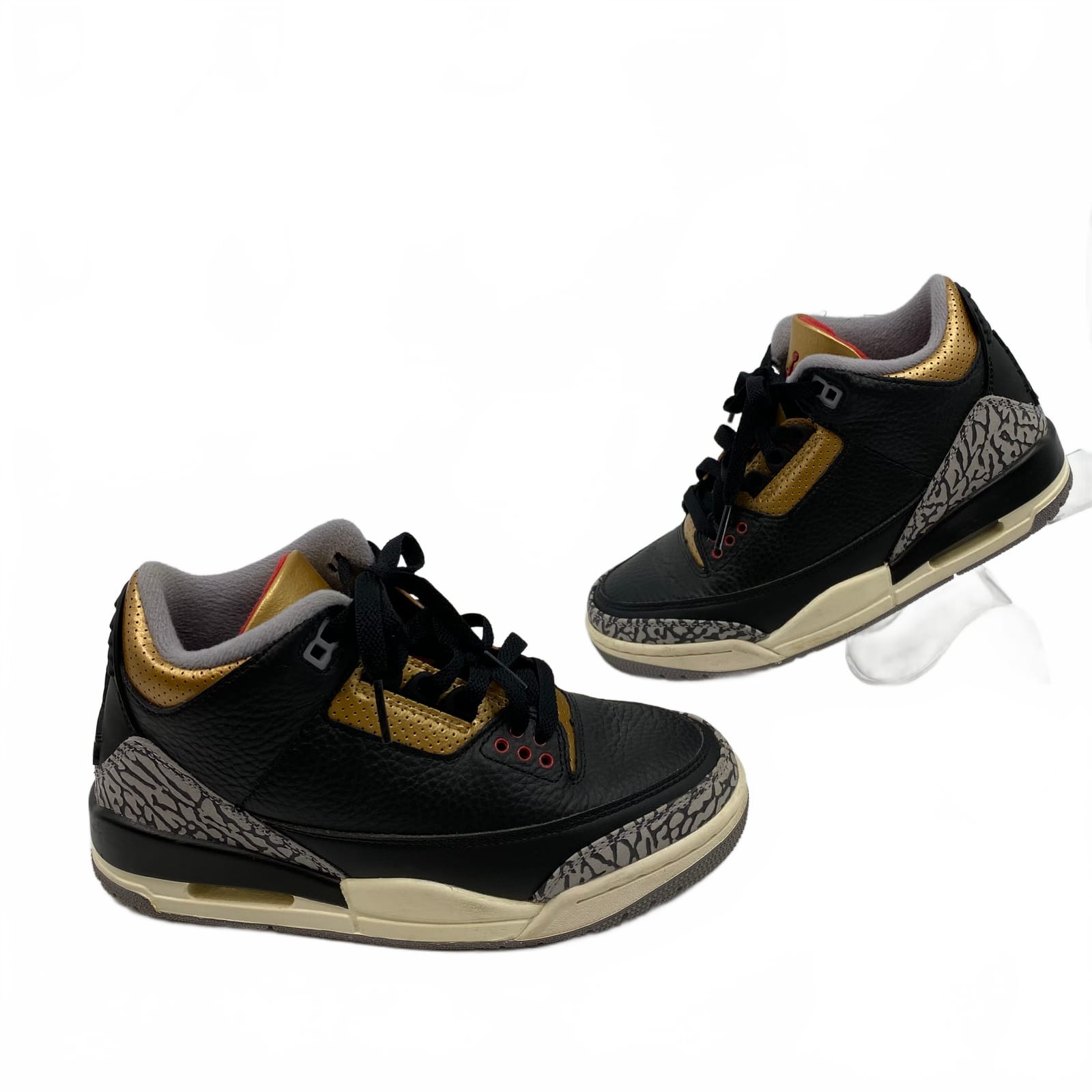 Jordan Black & Gold Air Retro Mid Kids Sneakers