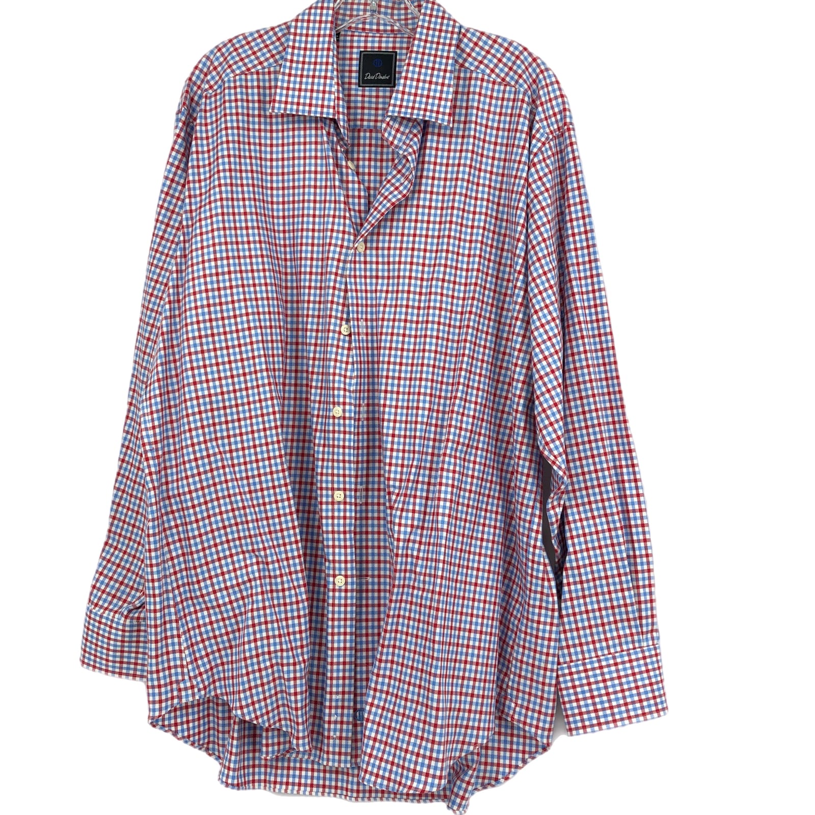 David Donahue Plaid Button-Up Casual Shirt