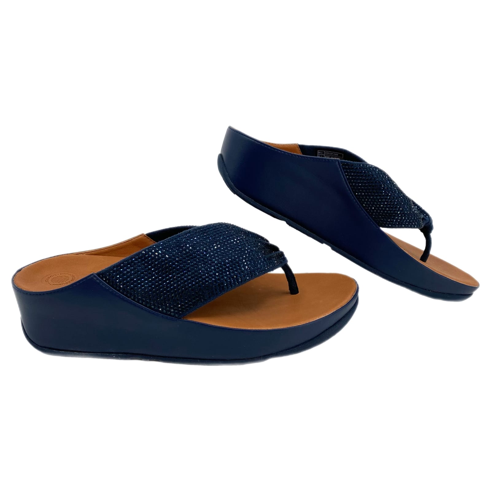 Fitflop Navy Twiss Crystal Flip Flops